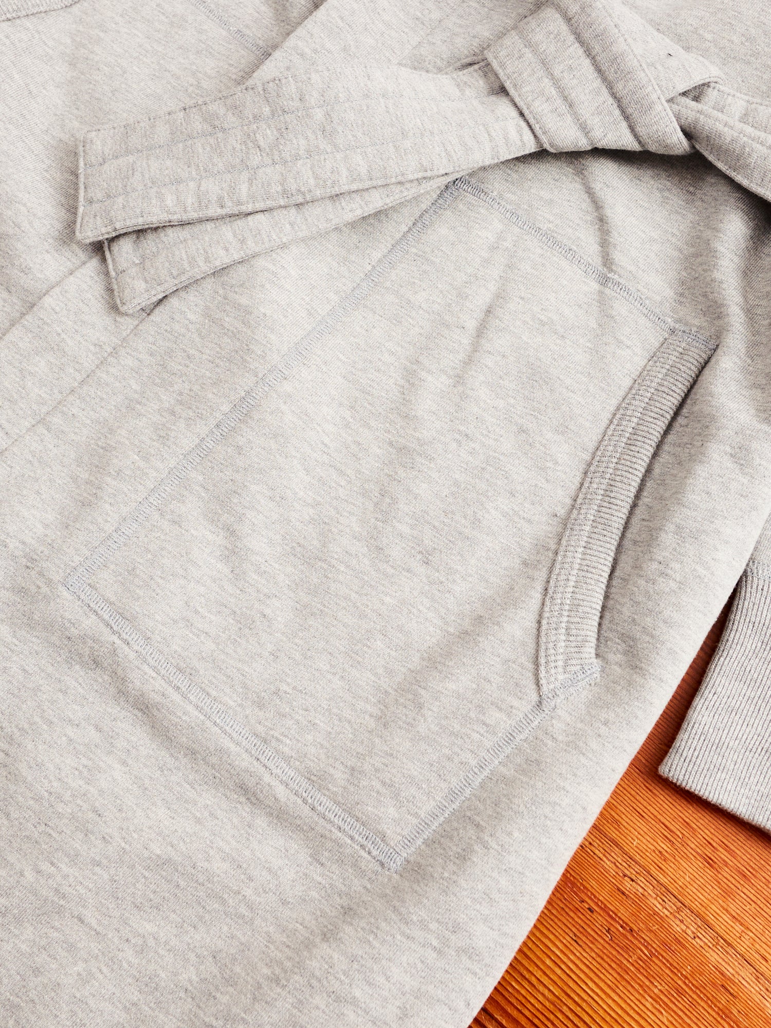 Midweight Terry Hooded Robe in Heather Grey - Image 8