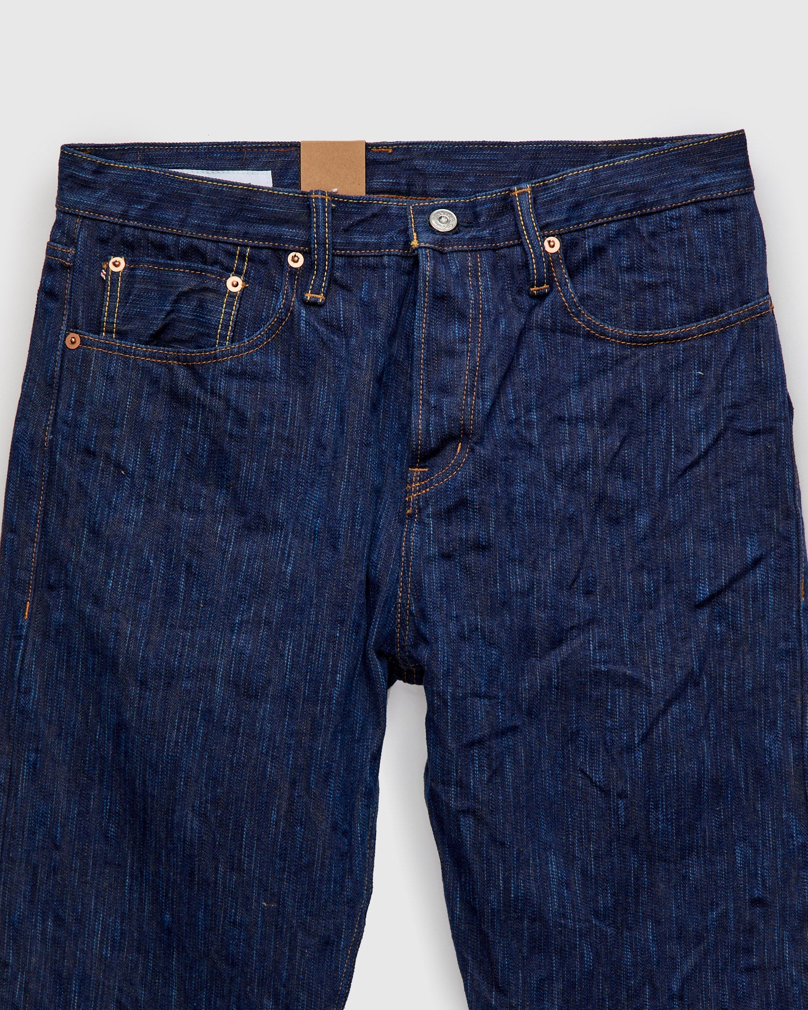 MIJ15 "Hand Dyed Natural Indigo x Kakishibu" 15oz Selvedge Denim - Weird Guy Fit - Image 6