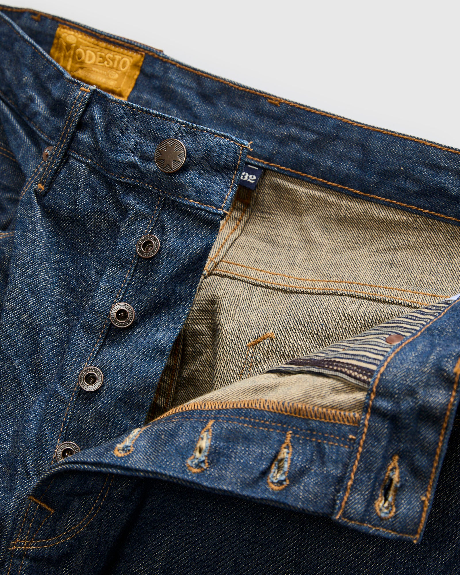 "Natural Rinsed Modesto" 13oz Selvedge Denim - Straight Fit - Image 7