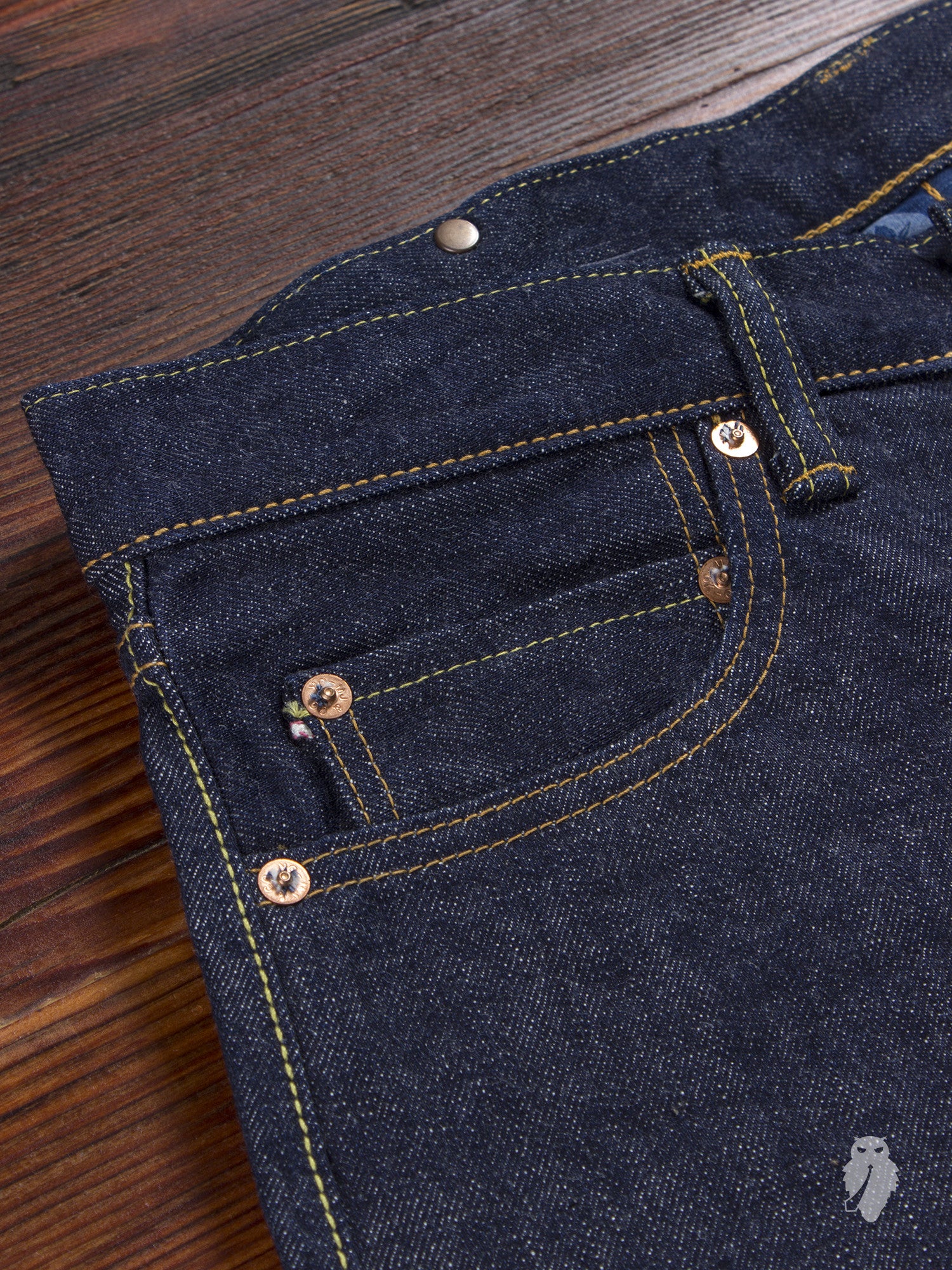 G007-MB "Copper Label" Old Blue 14.7oz Selvedge Denim - Tight Straight Fit - Image 5