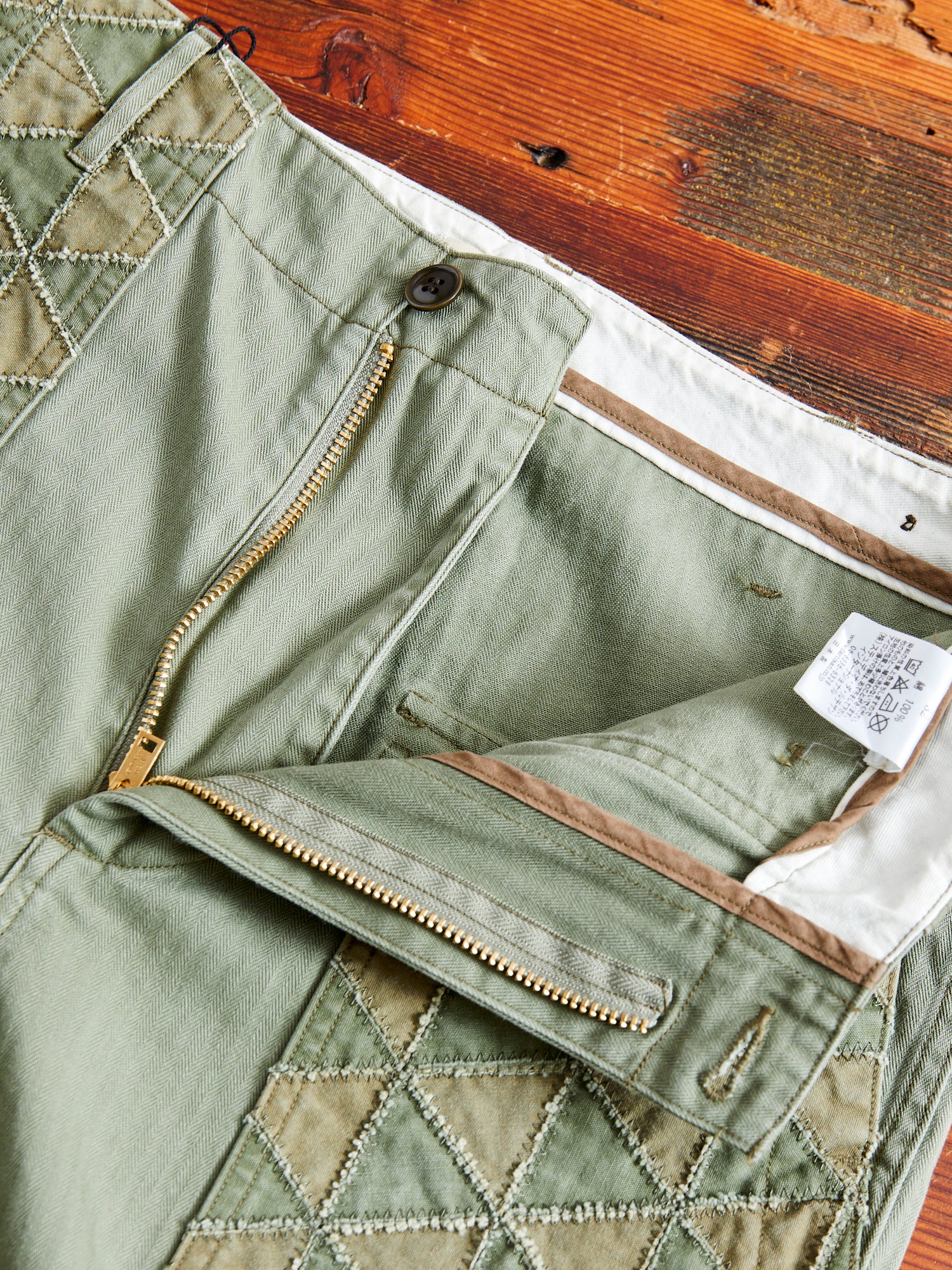 MSP-1014 Tsugihagi Baker Pants in Army Green - Image 6
