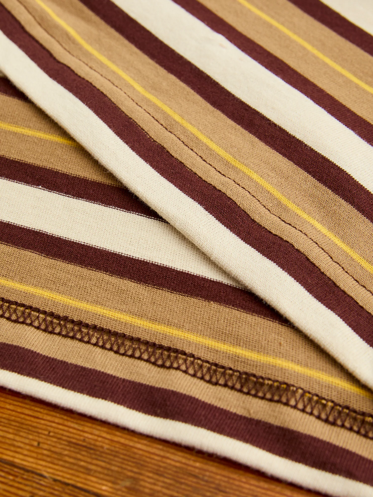 Multistripe Pocket T-Shirt in Light Brown - Image 6