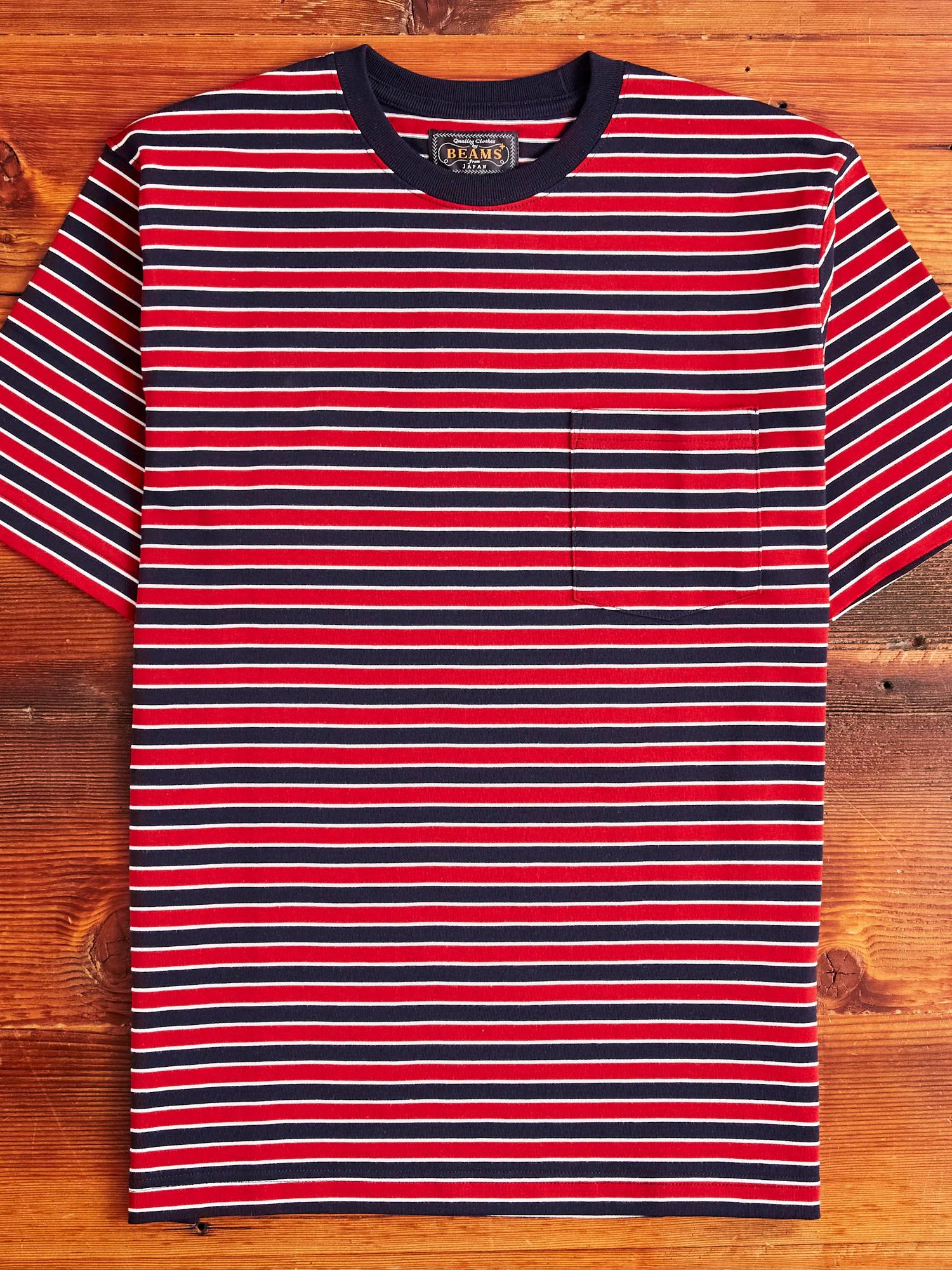 Multistripe Pocket T-Shirt in Navy