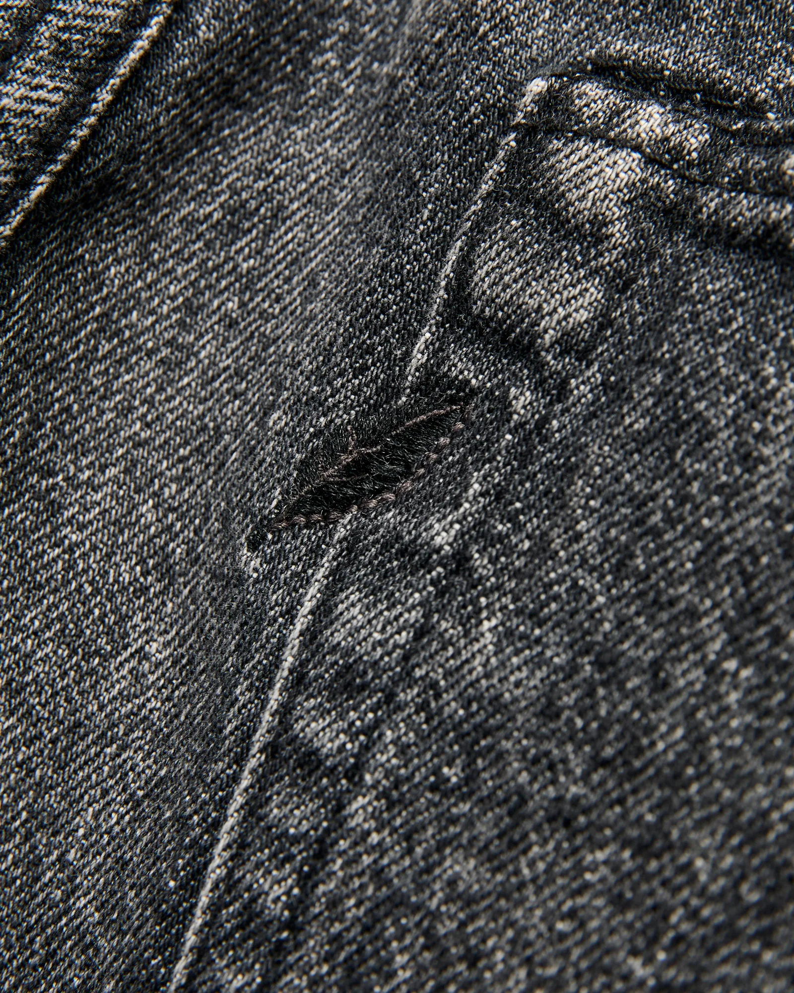 "Natural Used Black" 14oz Washed Selvedge Denim - Regular Straight Fit - Image 4