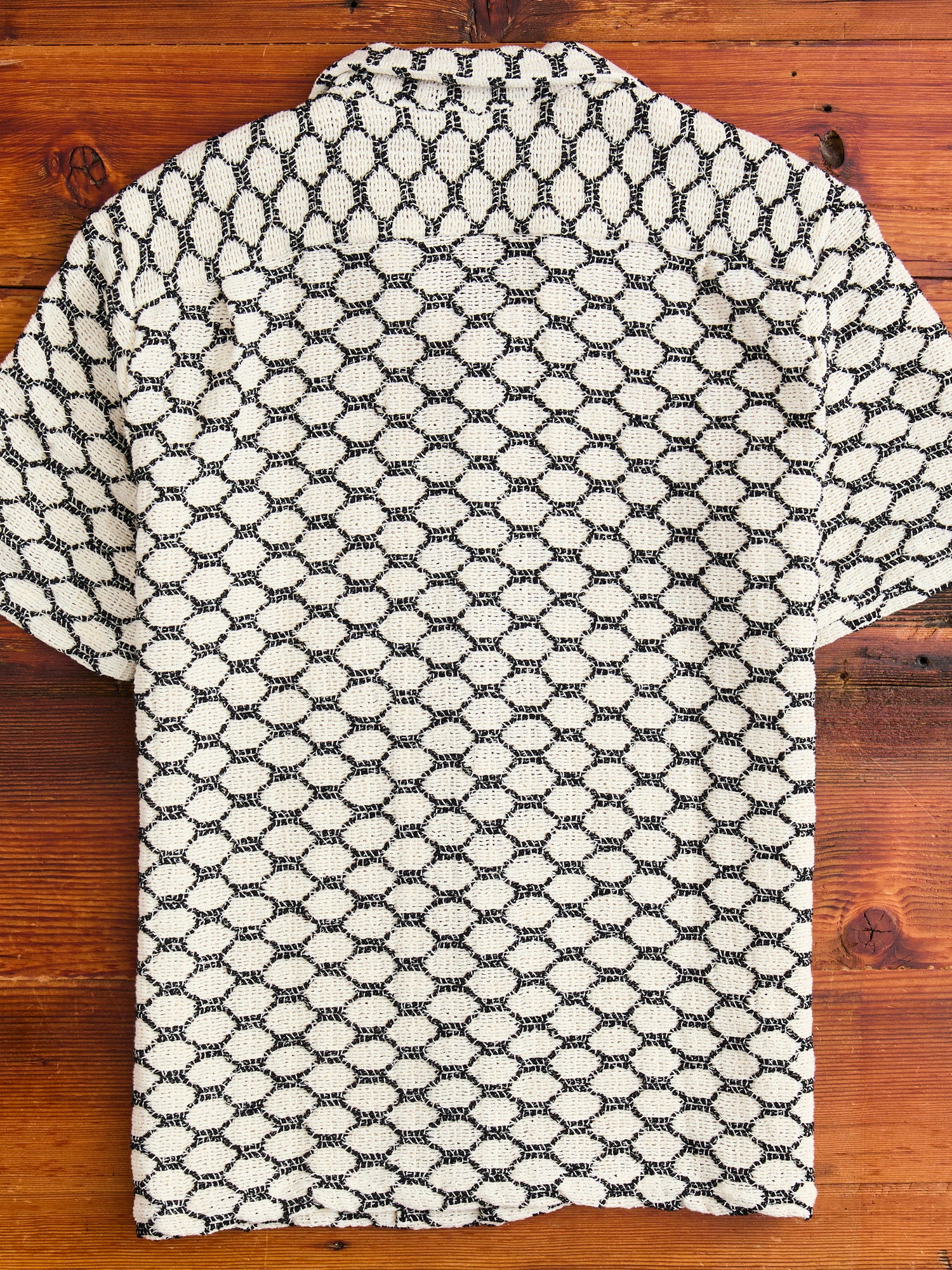 Net Button-Up Shirt in Black - Image 9