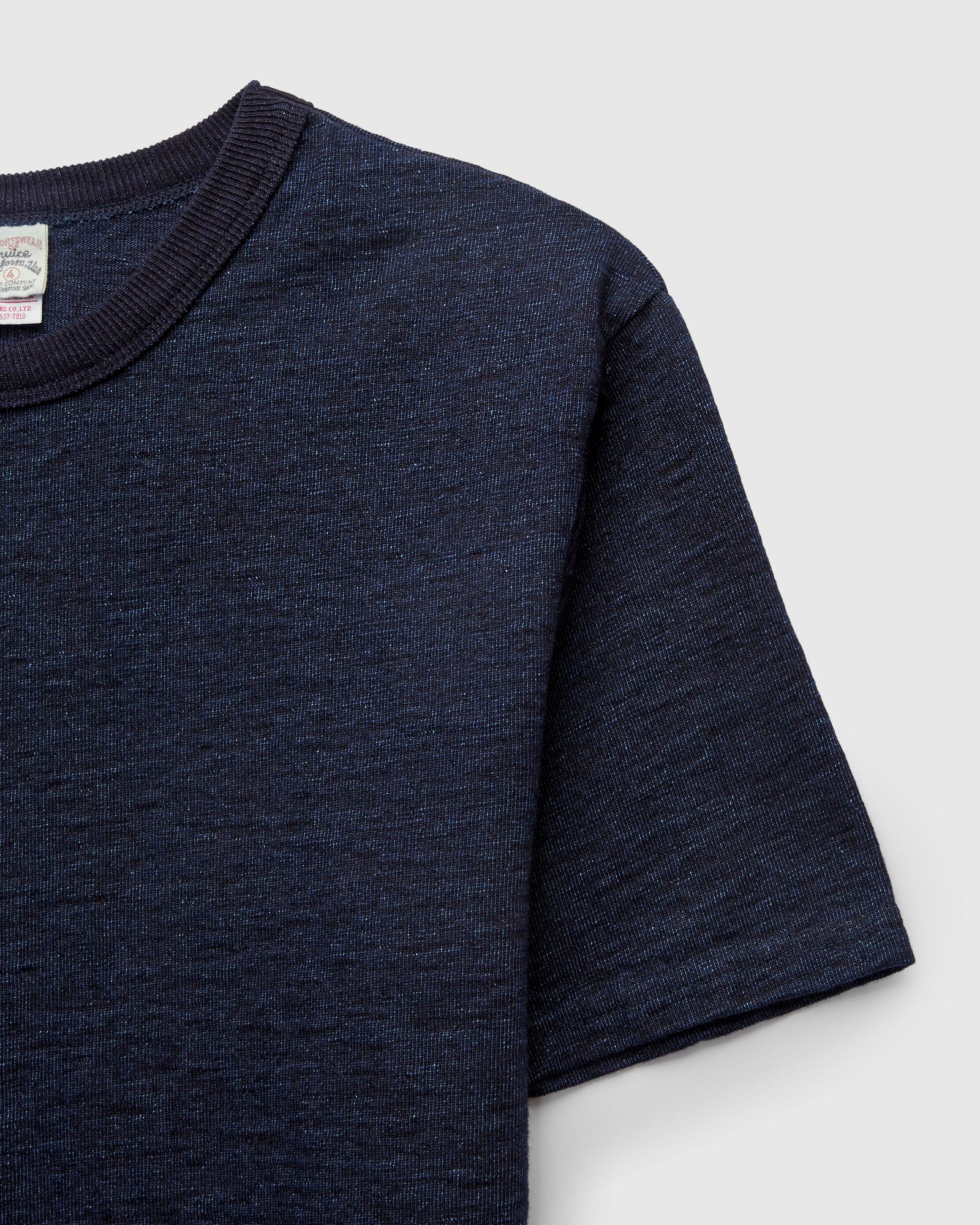 No. 7 Yarn Dyed Short Sleeve T-Shirt in Indigo - Image 5