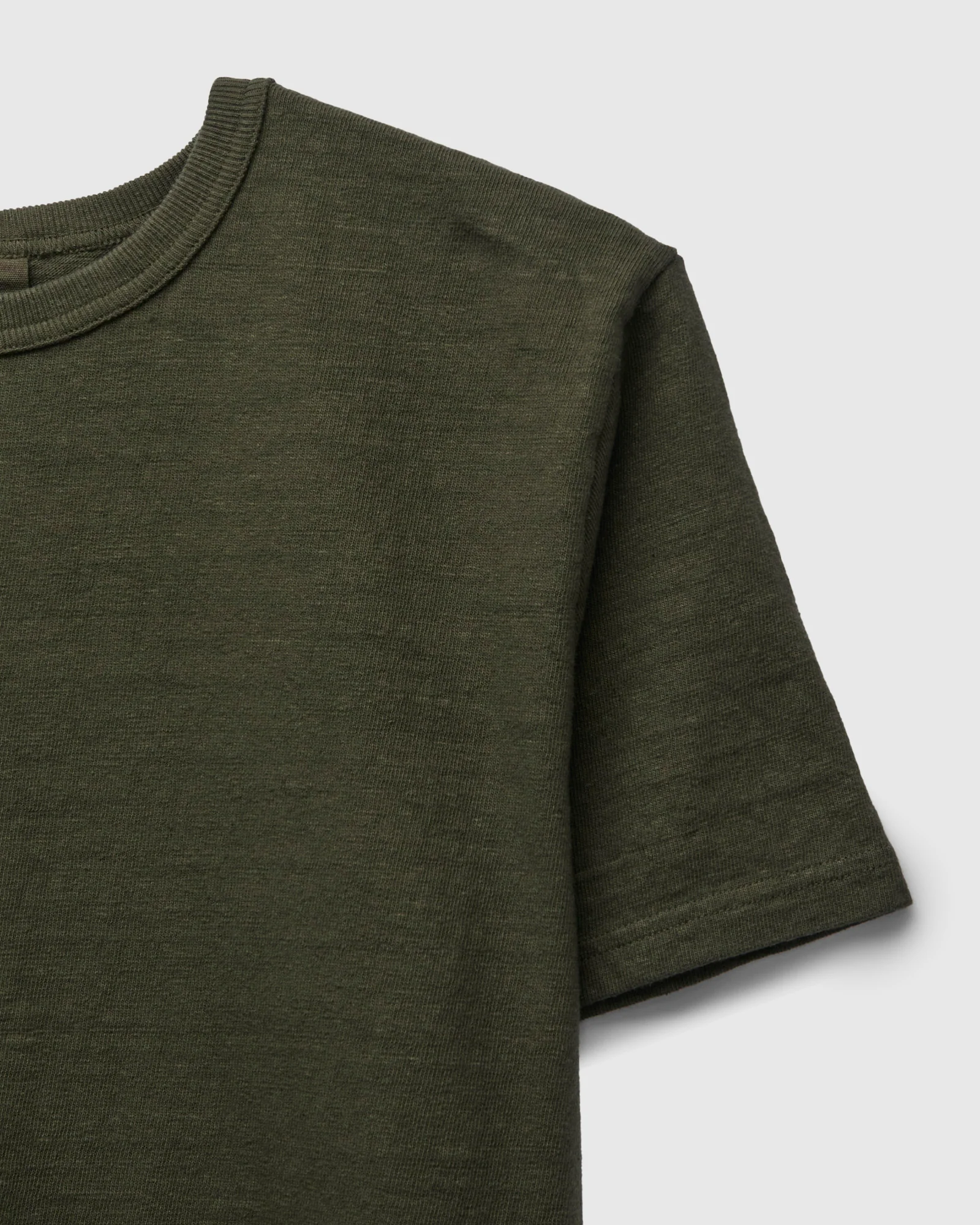 No. 8 Slub Nep Short Sleeve T-Shirt in Green - Image 5
