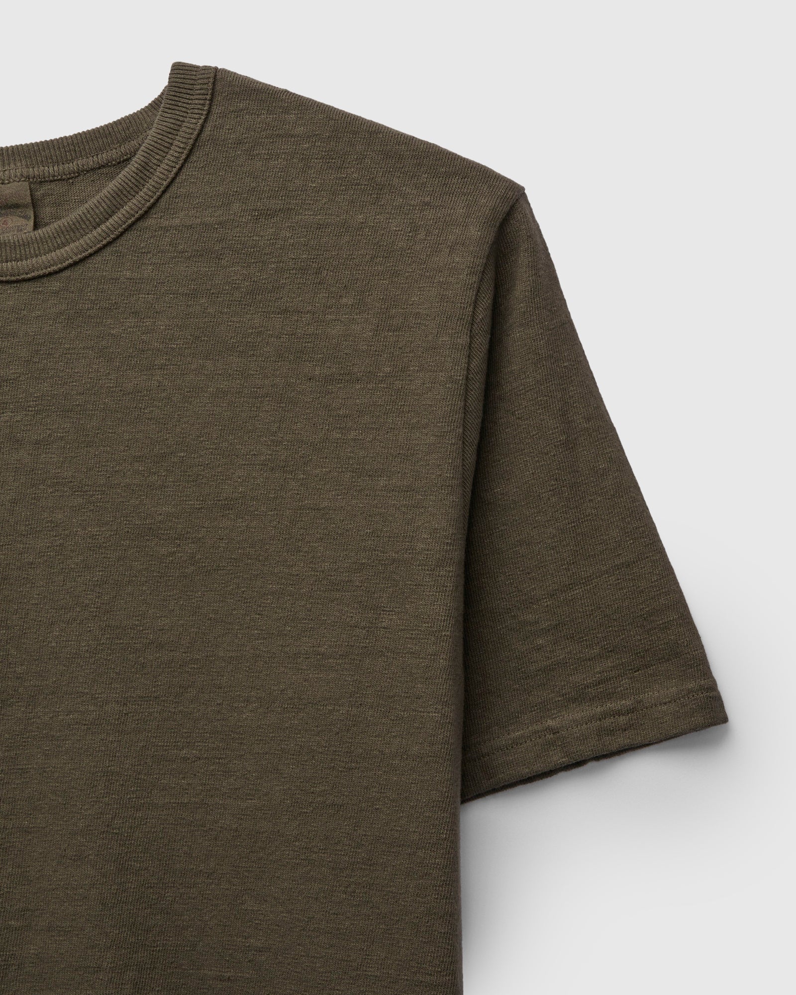 No. 8 Slub Nep Short Sleeve T-Shirt in Olive - Image 4