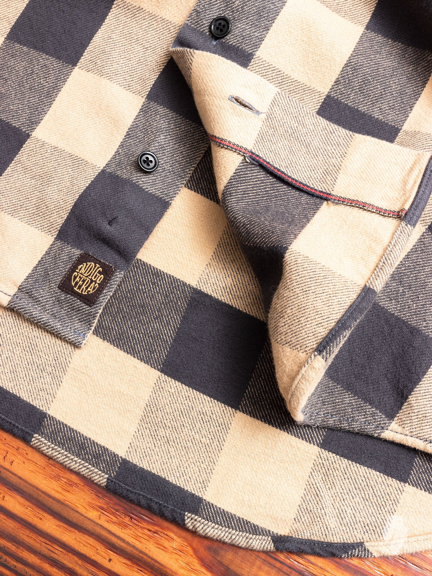 Norris Selvedge Flannel in Khaki - Image 6