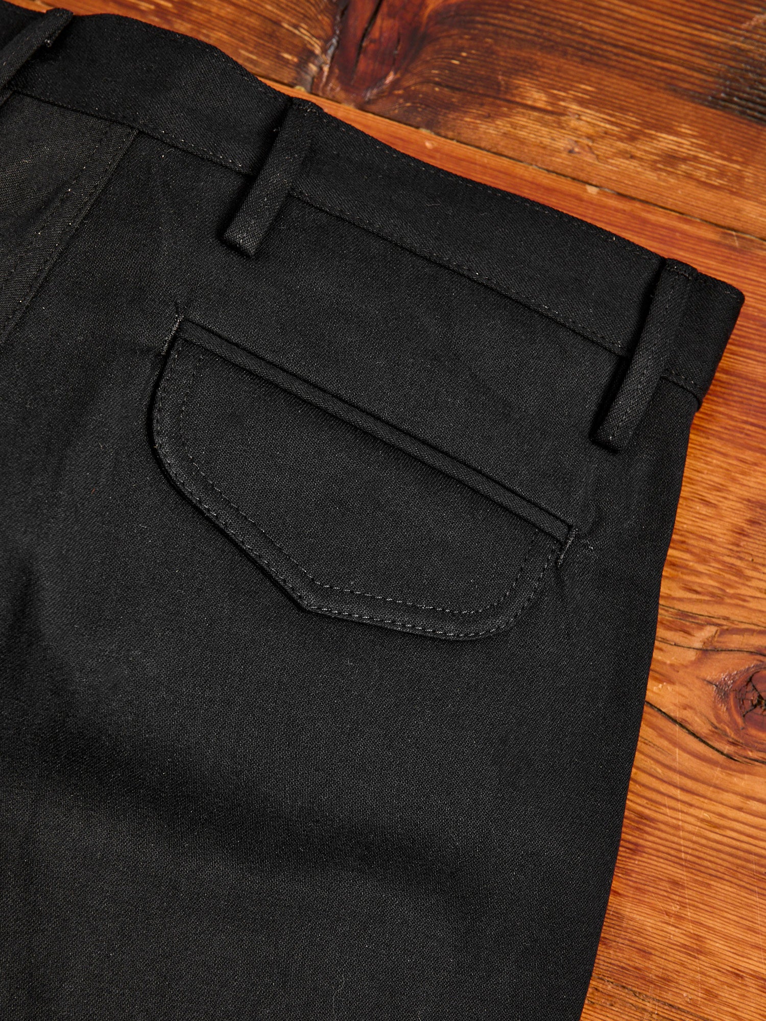 "Officer High Trouser" in 11oz Black Selvedge Denim - Image 7