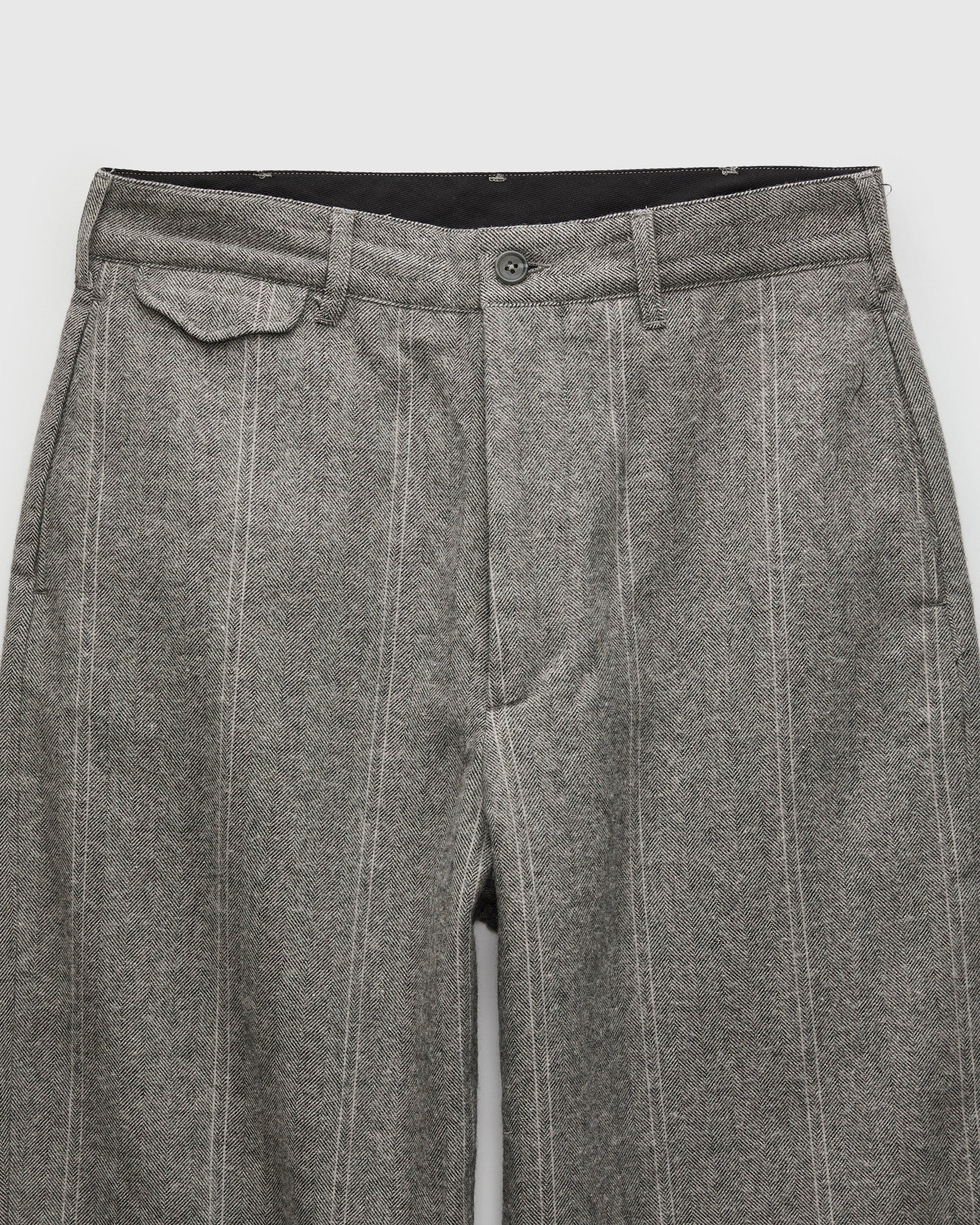 Officer Pants in Light Grey Wool Striped HB - Image 4
