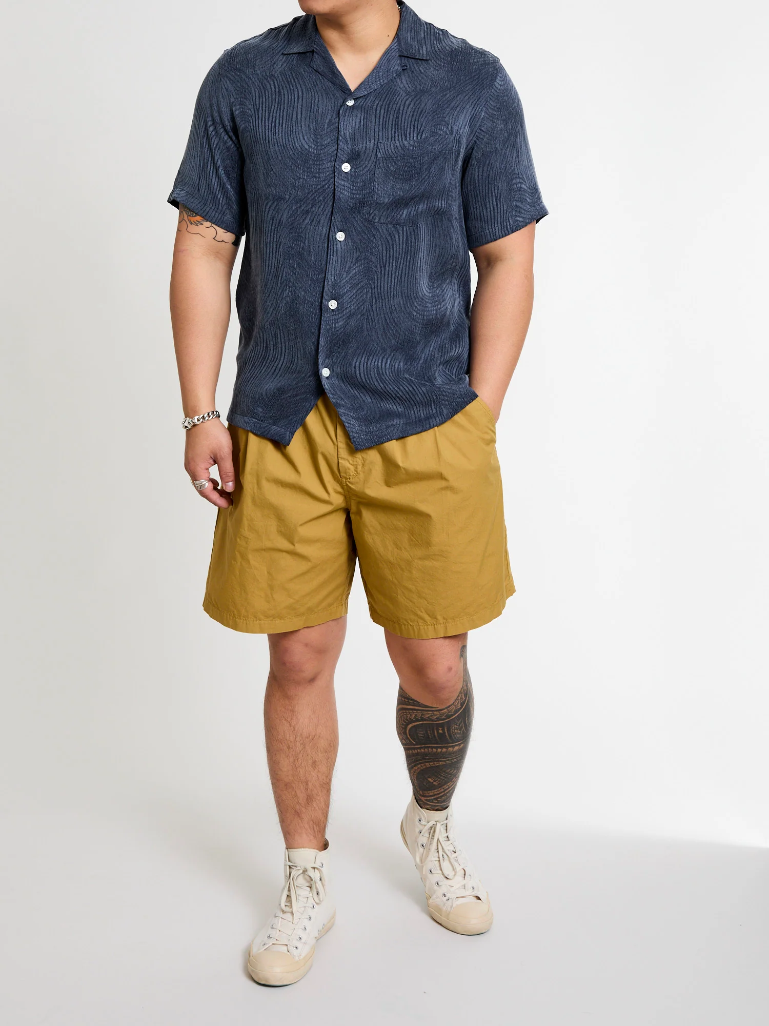 Optic Button-Up Shirt in Navy - Image 10