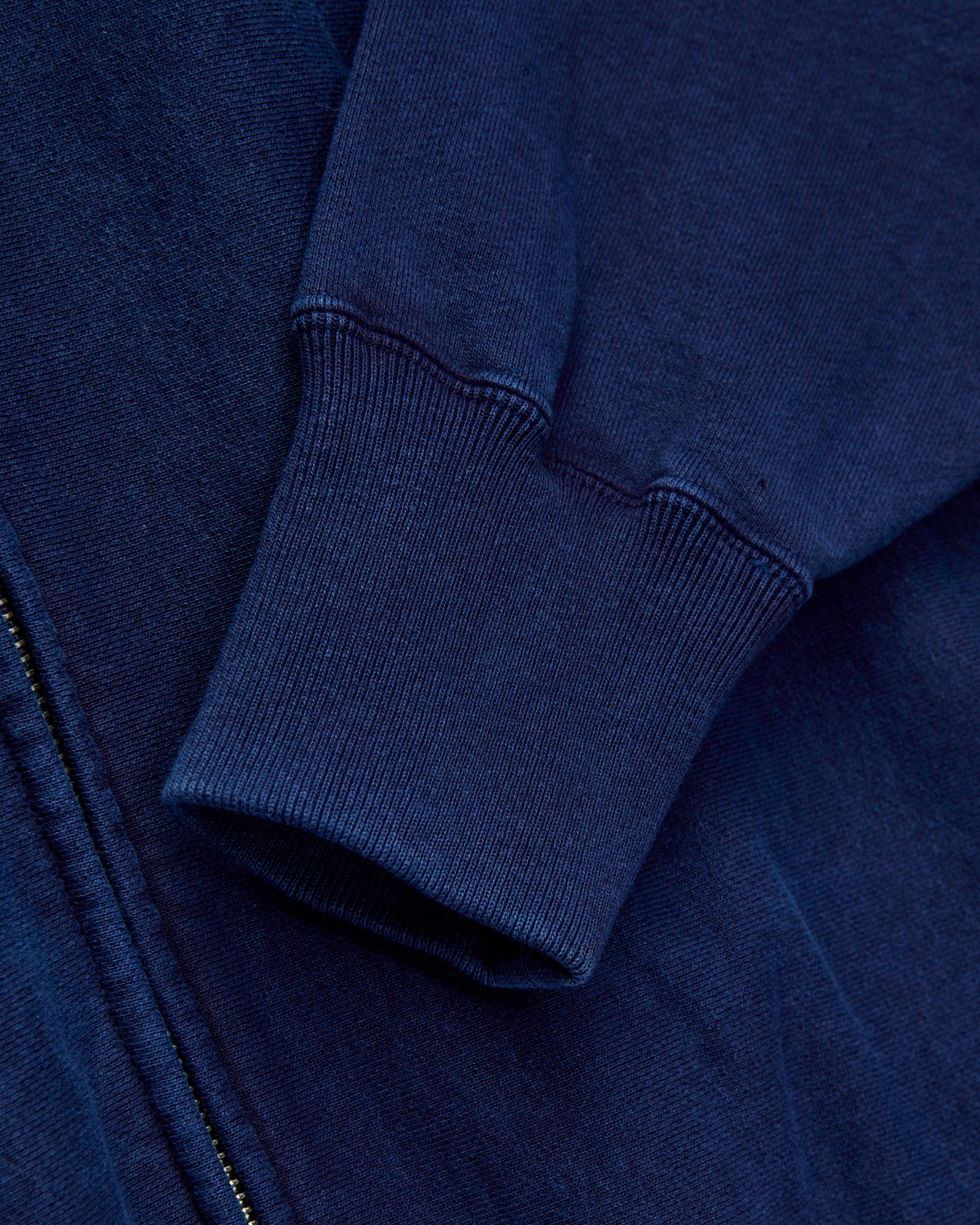 Organic Hand-Dyed Zip Hoodie in Indigo - Image 6