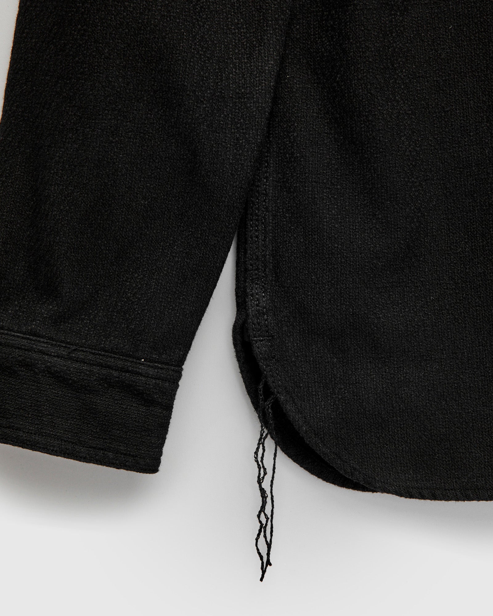 Overdyed Sashiko Flannel Workshirt in Black - Image 6