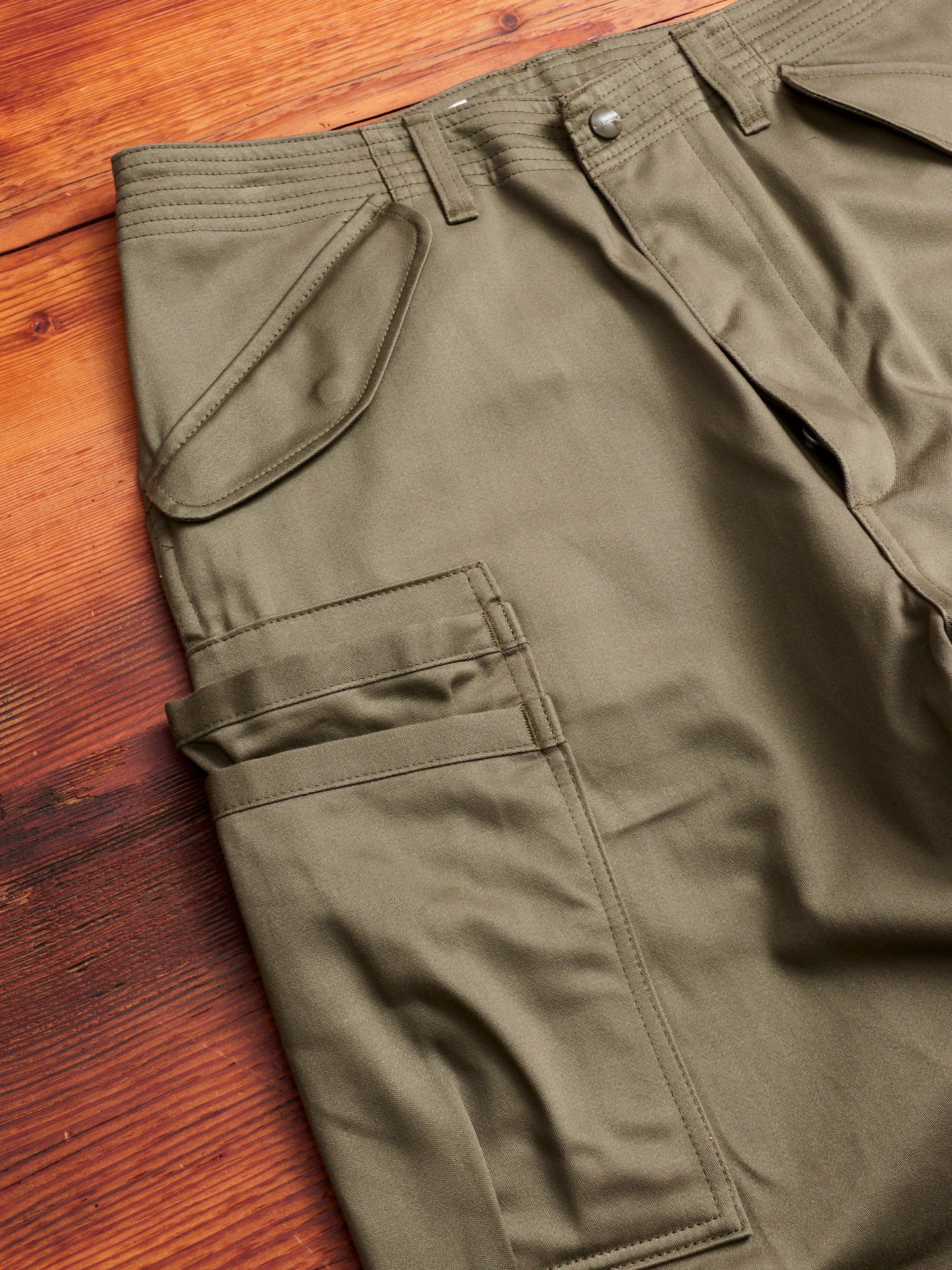 Overgrown Pants in Olive Military Satin - Image 4