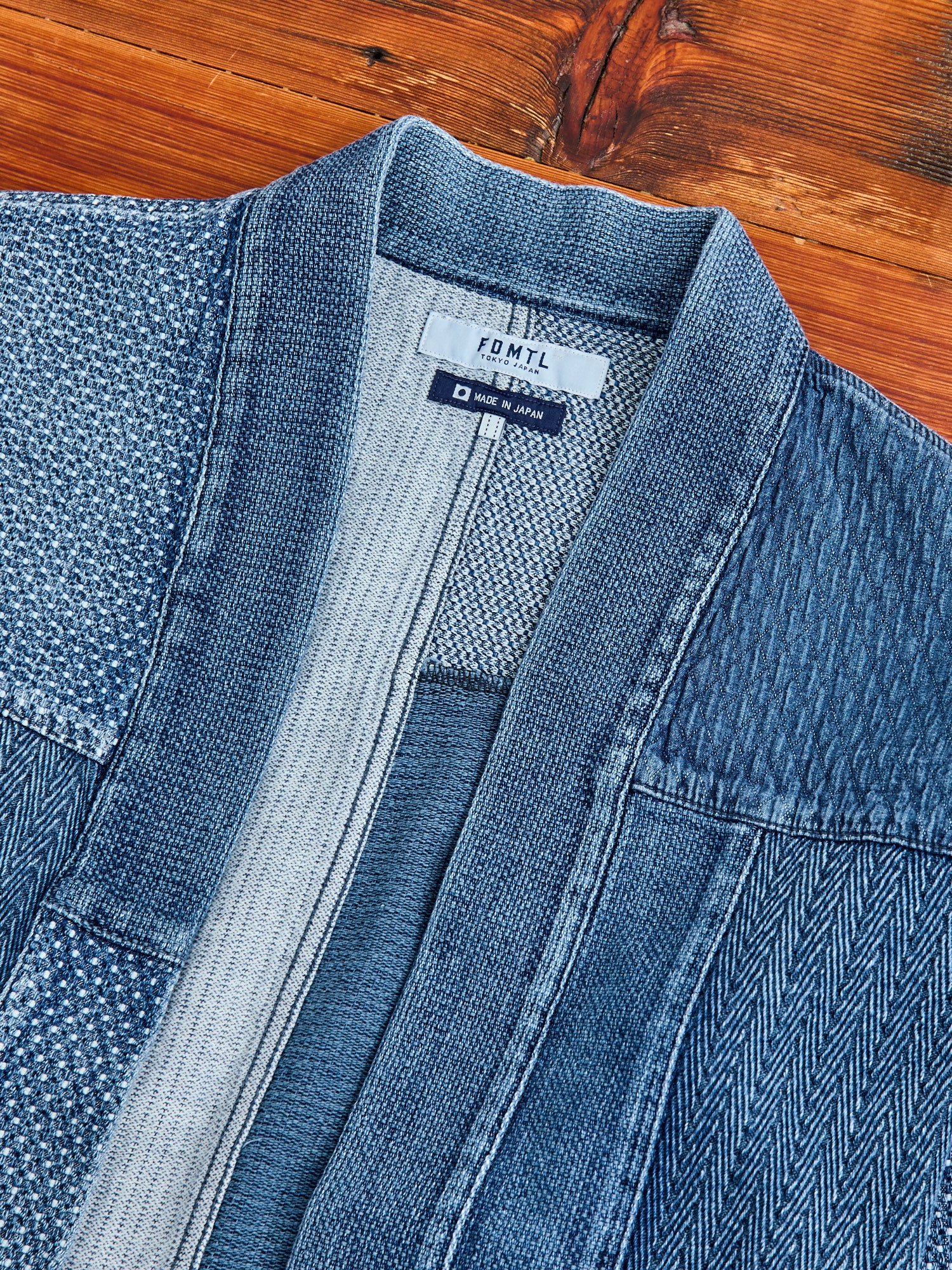 Patchwork Haori Jacket in Indigo 3-Year Wash - Image 3