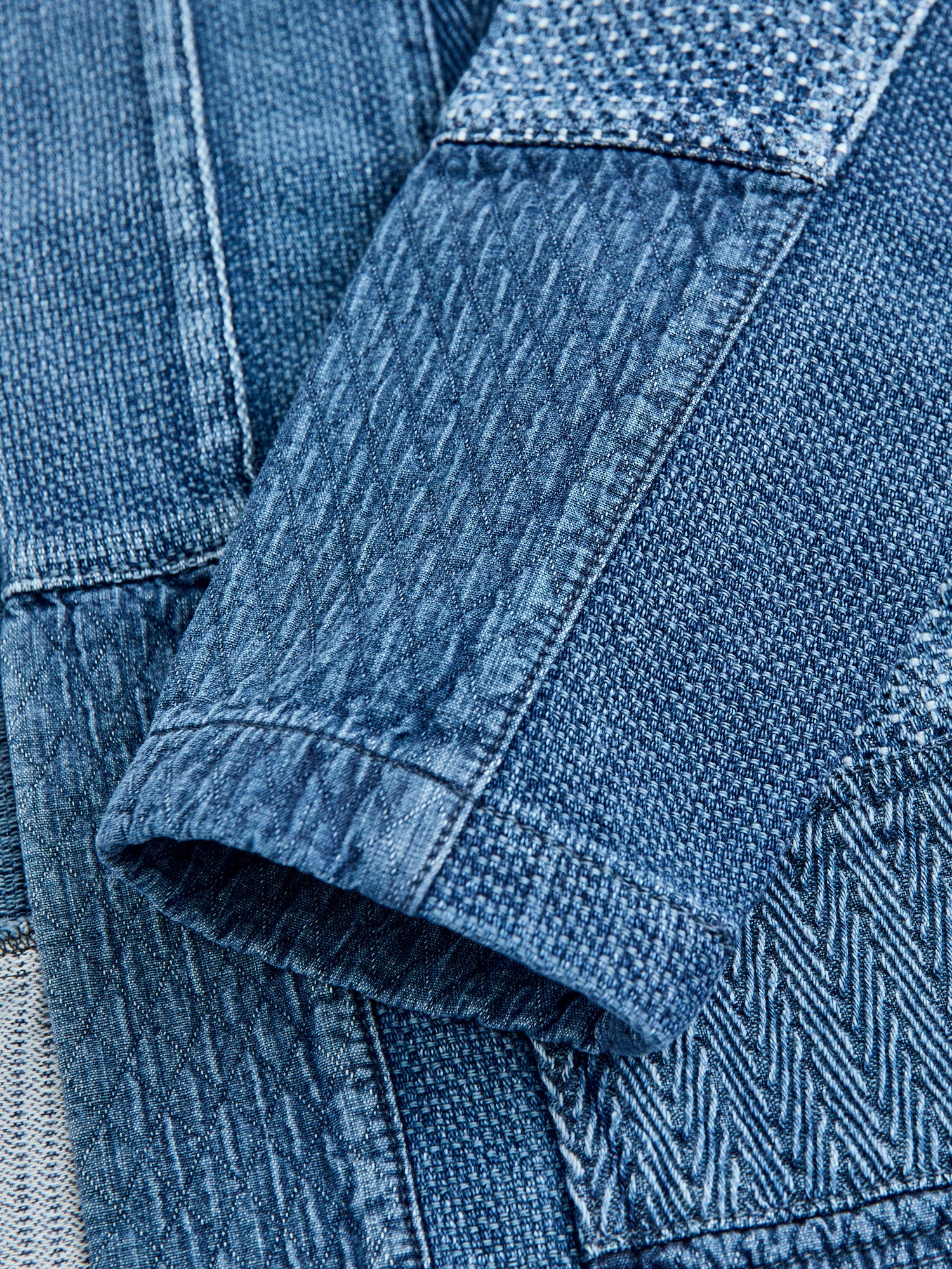 Patchwork Haori Jacket in Indigo 3-Year Wash - Image 6