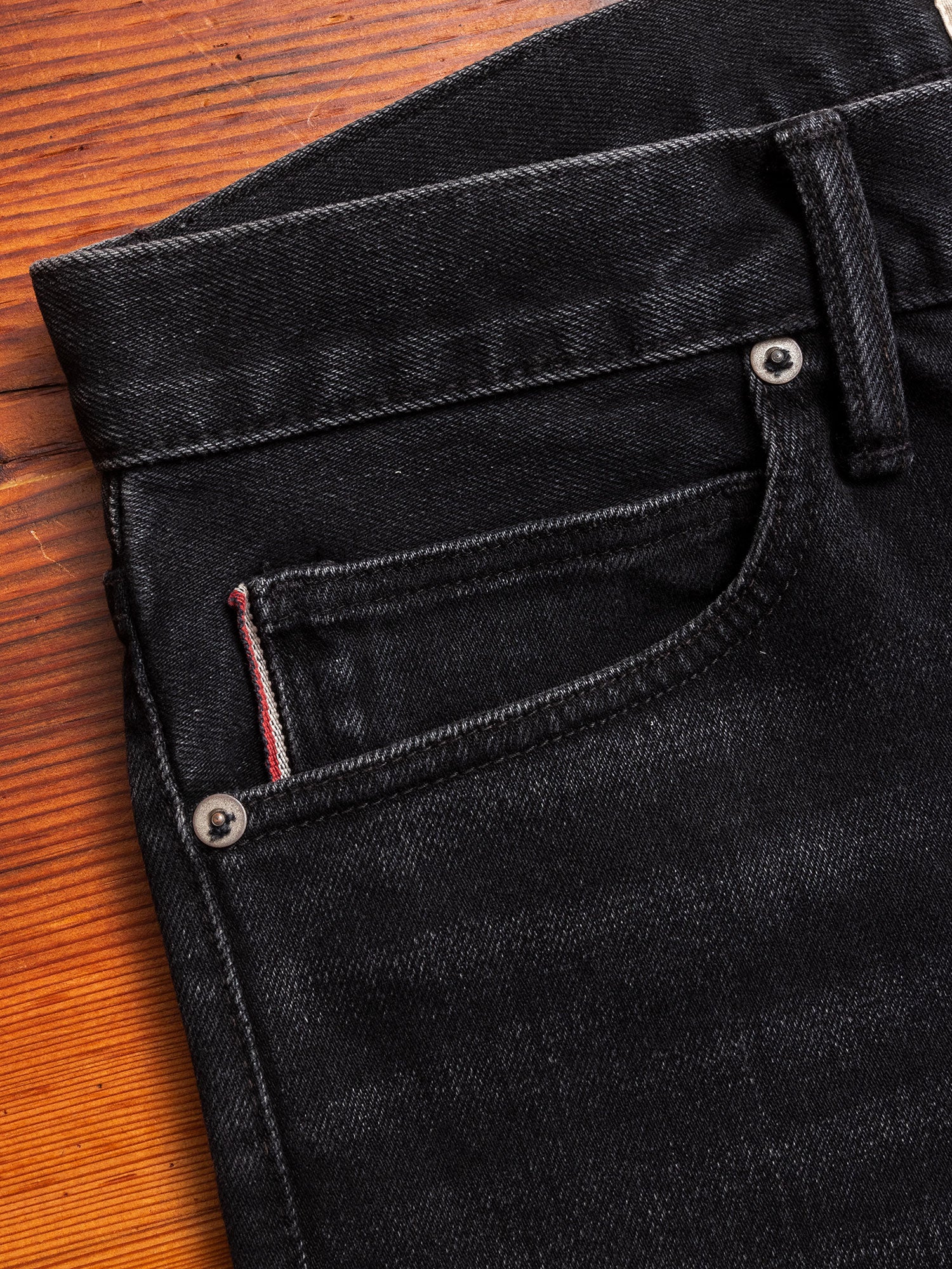 "Paul" 14oz Washed Black Stretch Selvedge Denim - Pen Slim - Image 5