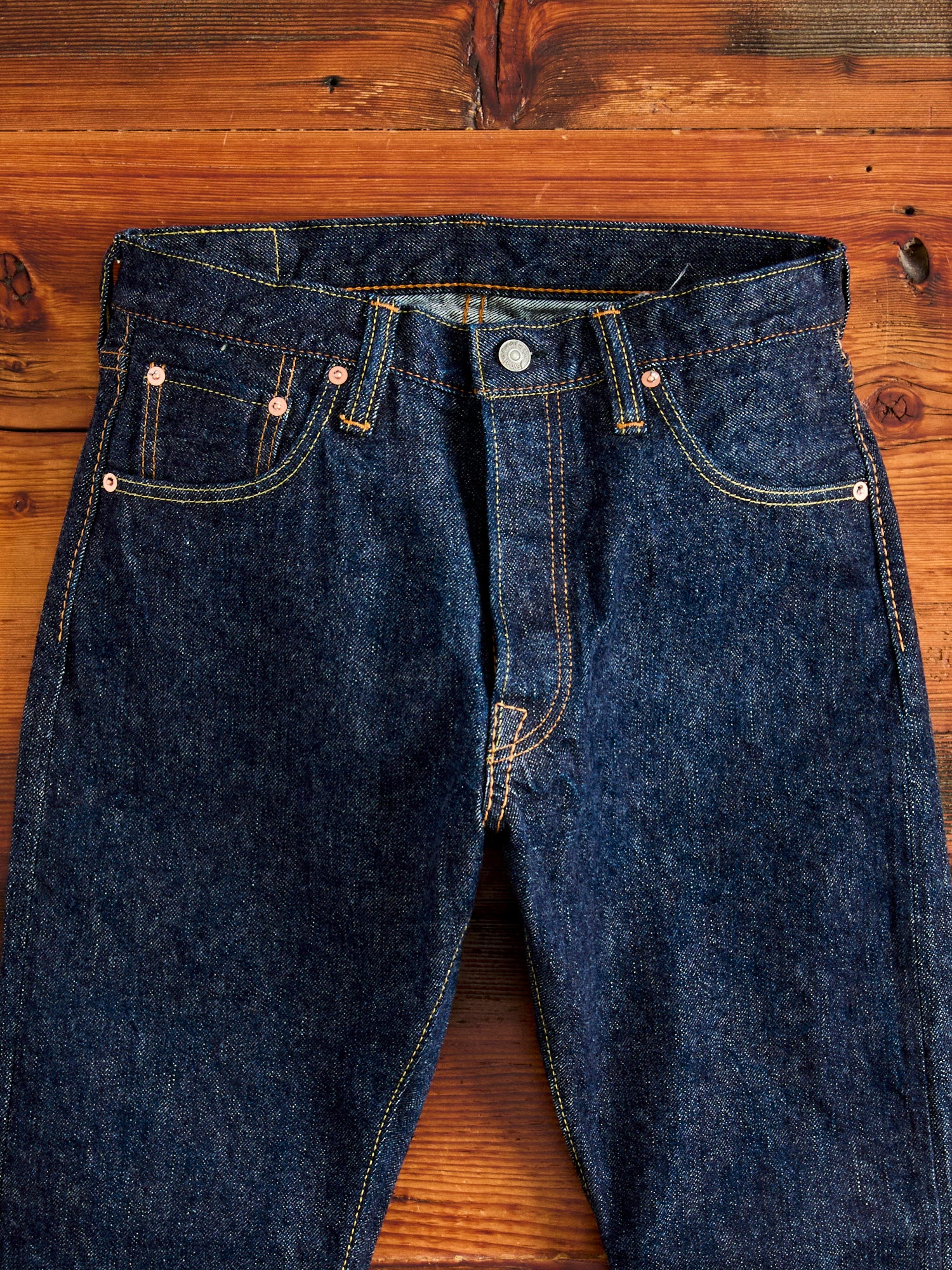 PBE-019 17oz Beige Core Pop-up Selvedge Denim - Relaxed Tapered Fit - Image 7