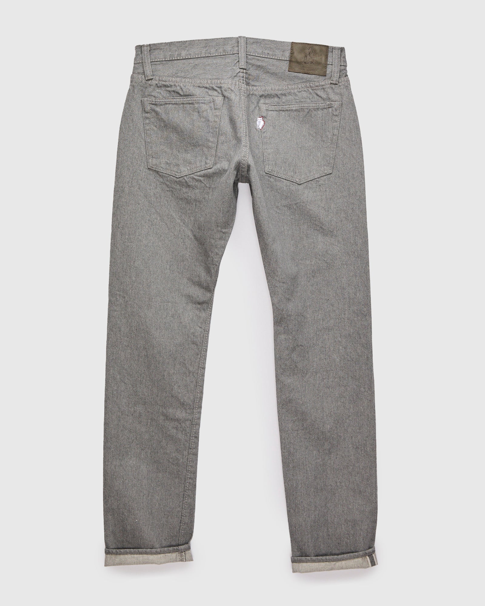 "Moonrock" 14oz Rinsed Heather Grey Selvedge Denim - Slim Tapered Fit - Image 3