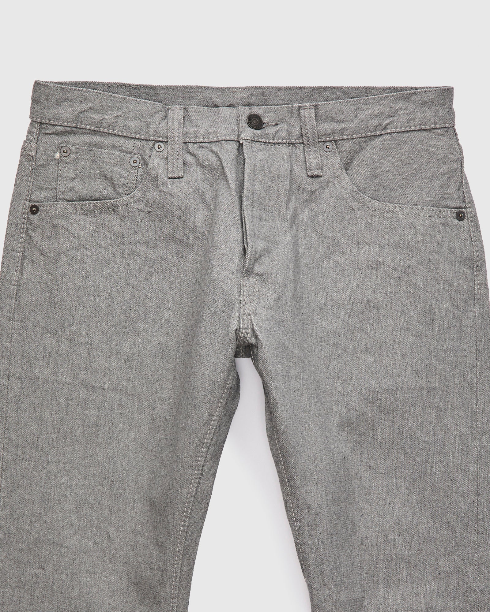 "Moonrock" 14oz Rinsed Heather Grey Selvedge Denim - Slim Tapered Fit - Image 6