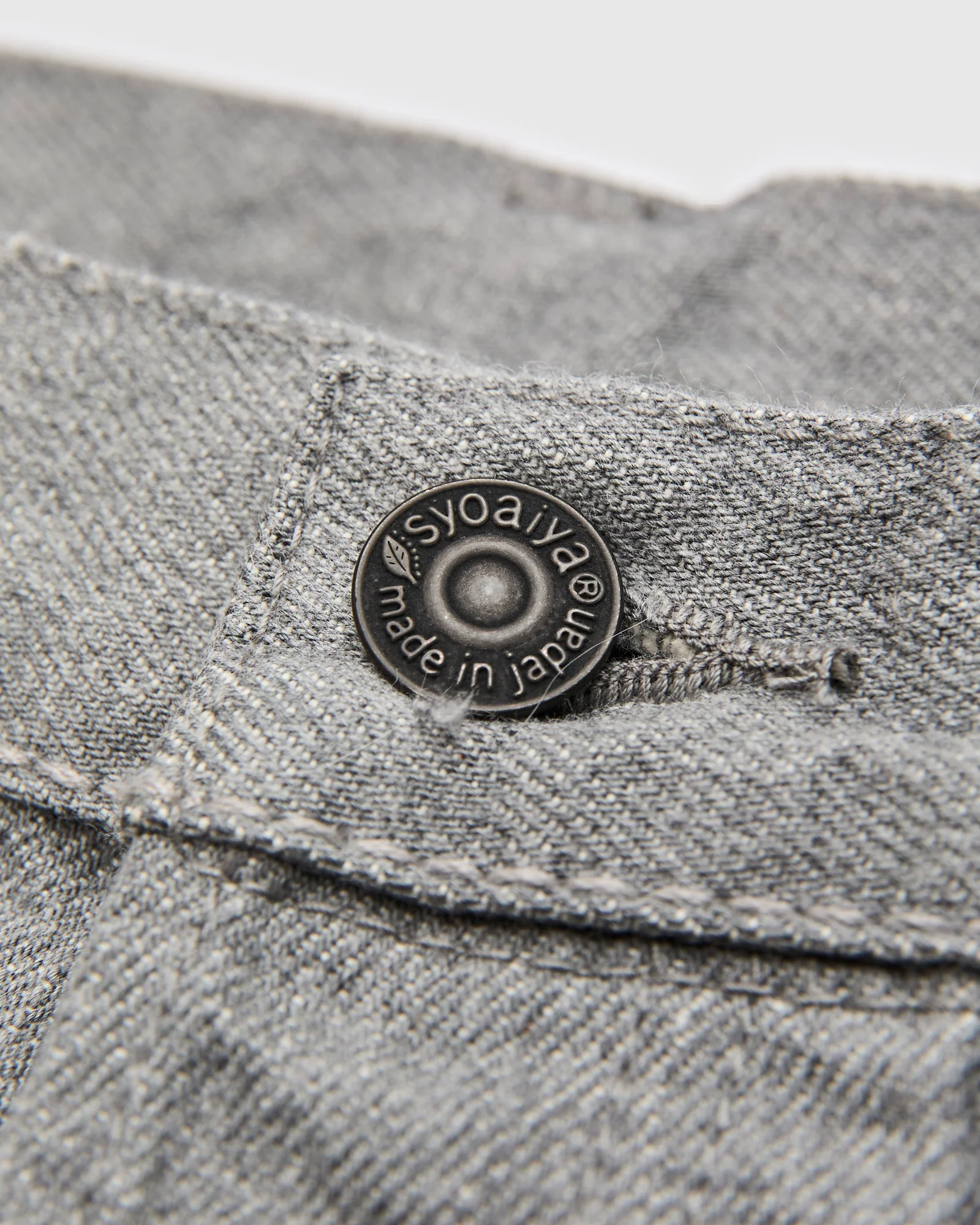 "Moonrock" 14oz Rinsed Heather Grey Selvedge Denim - Slim Tapered Fit - Image 7