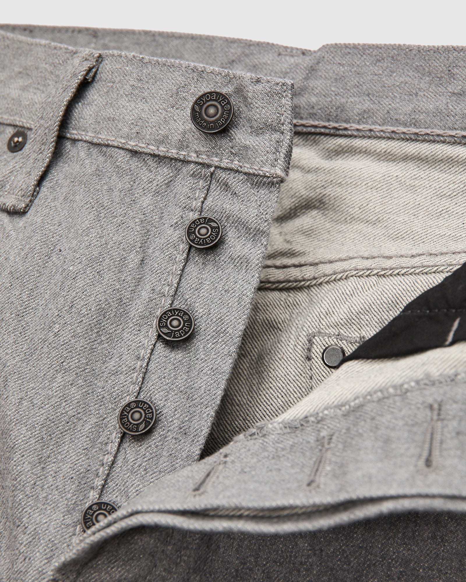 "Moonrock" 14oz Rinsed Heather Grey Selvedge Denim - Slim Tapered Fit - Image 8