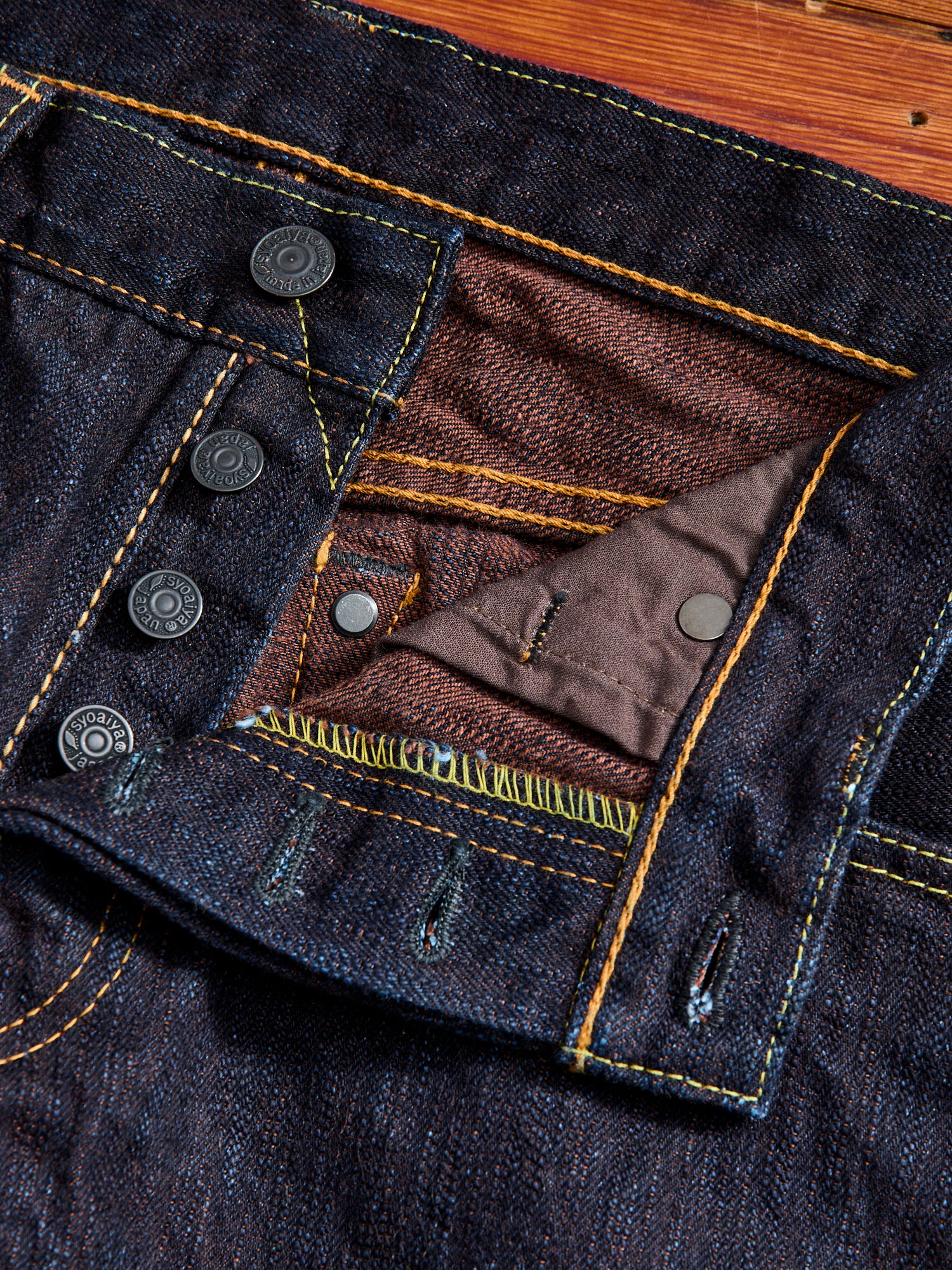PER-EX-005-ID "Persimmon Extra Slub" 15oz Rinsed Selvedge Denim - Slim Straight Fit - Image 10