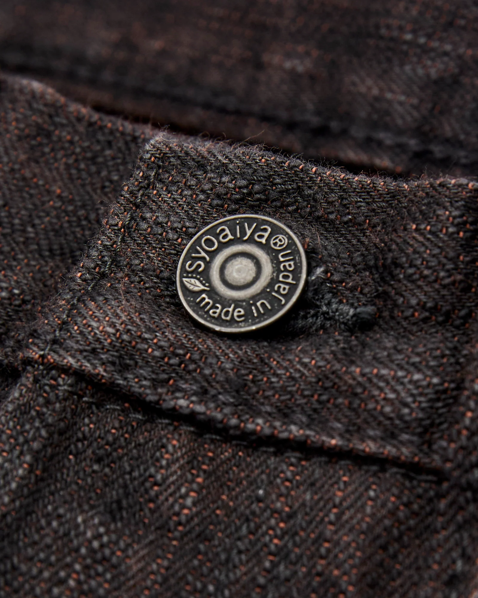 PER-EX-019-BK "Black x Persimmon Extra Slub" 15oz Rinsed Selvedge Denim - Relaxed Tapered Fit - Image 7
