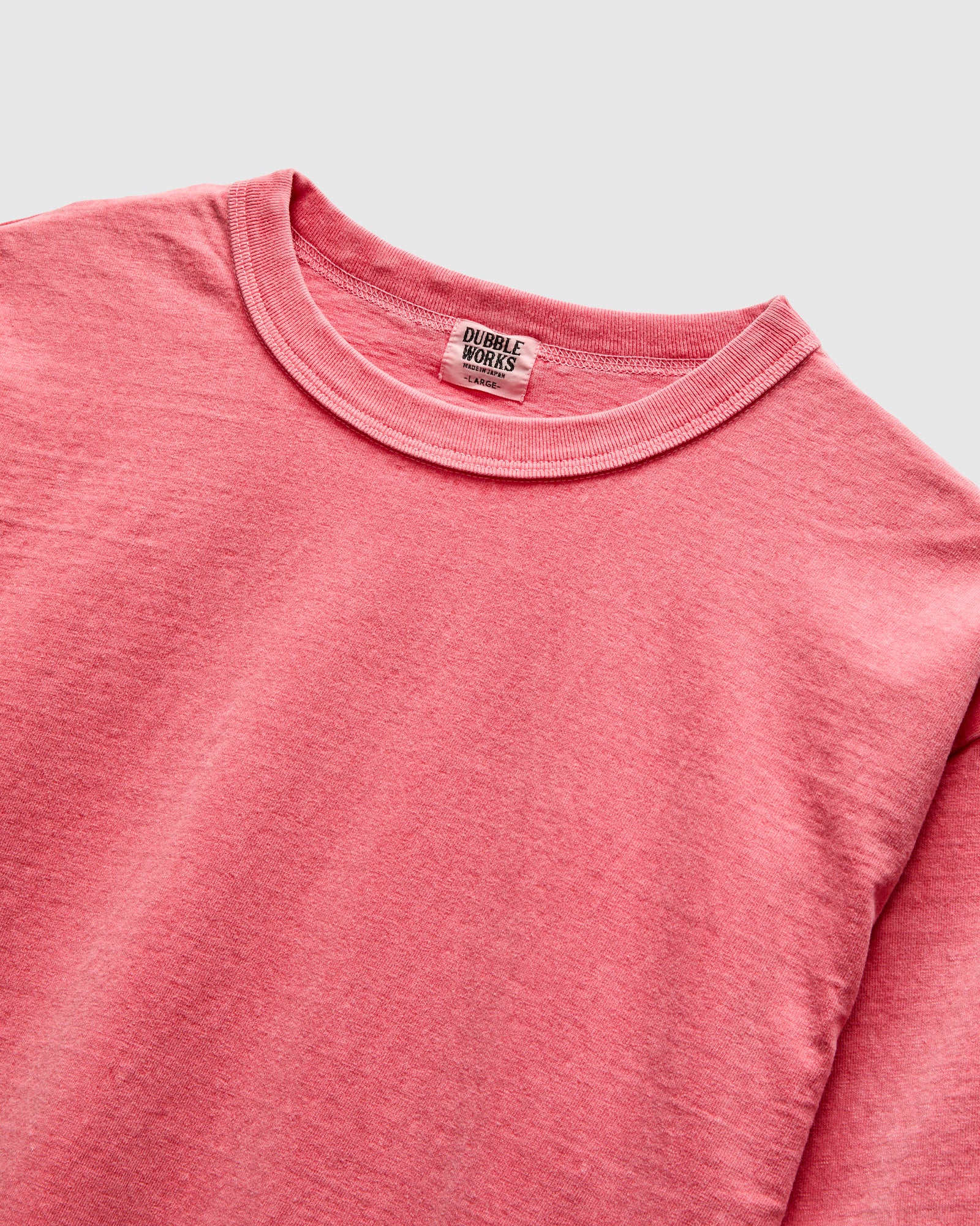 Pigment Dyed Fallen Cotton Slub Tee in Pink - Image 4