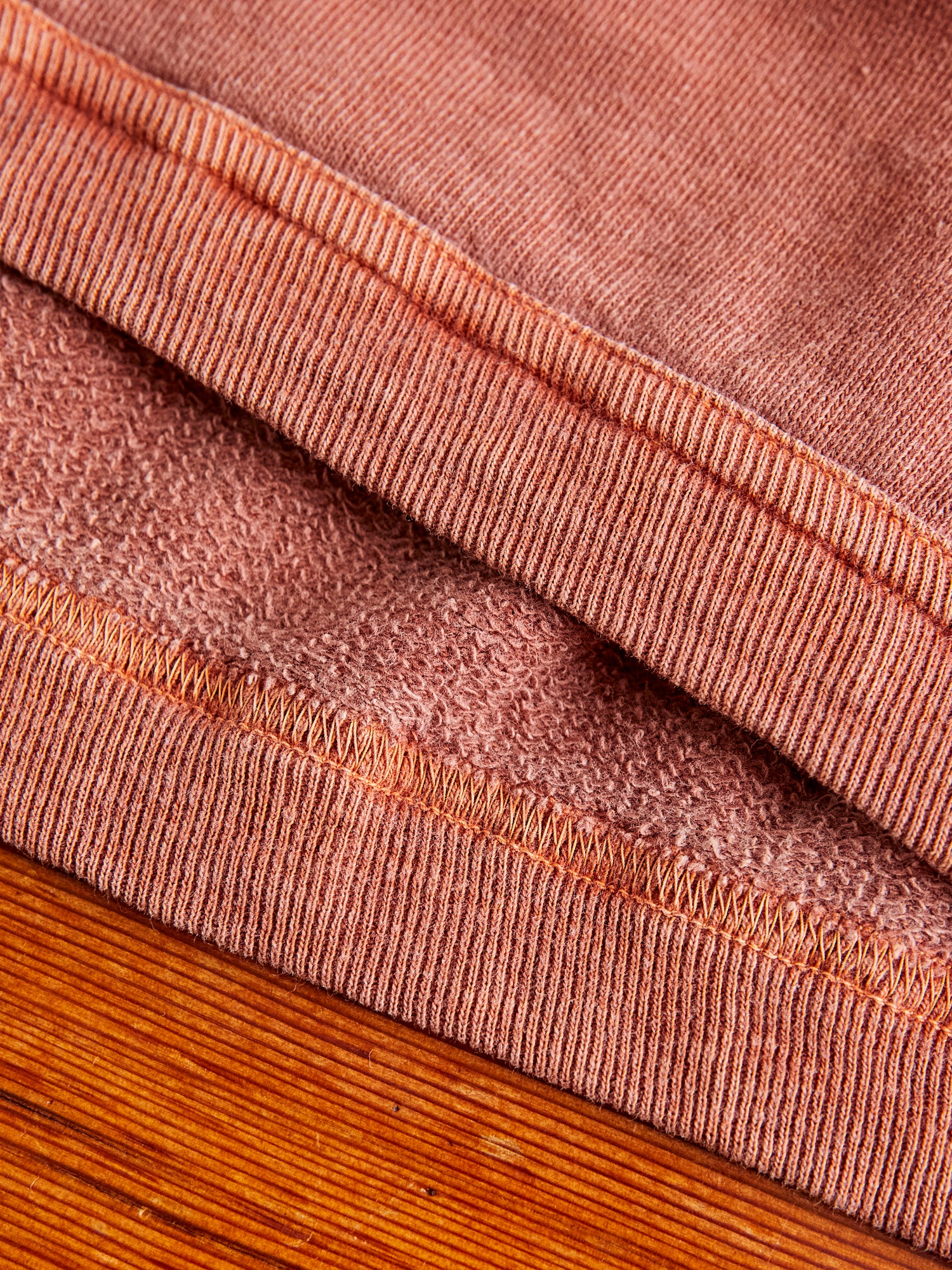 Pigment Dyed French Terry Sweatshirt in Brick Red - Image 5