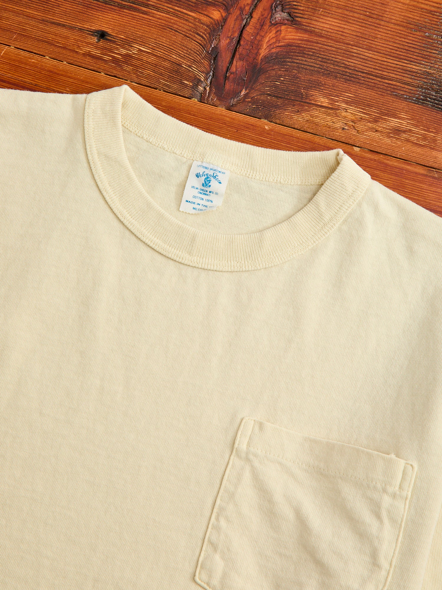 Pigment Dyed Pocket Tee in Oat Milk - Image 3