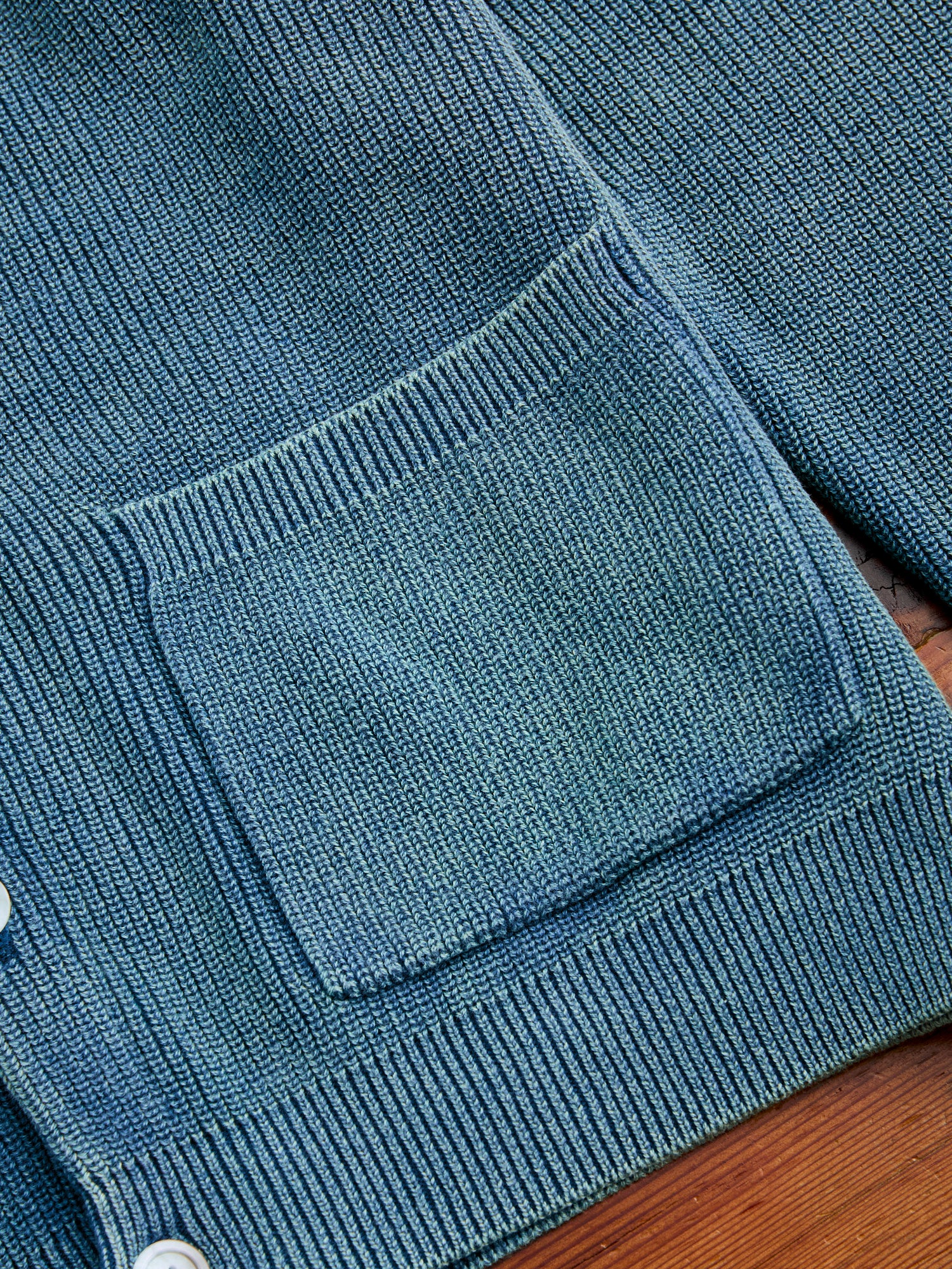 Pigment Dye Summer Cardigan in Faded Blue - Image 4