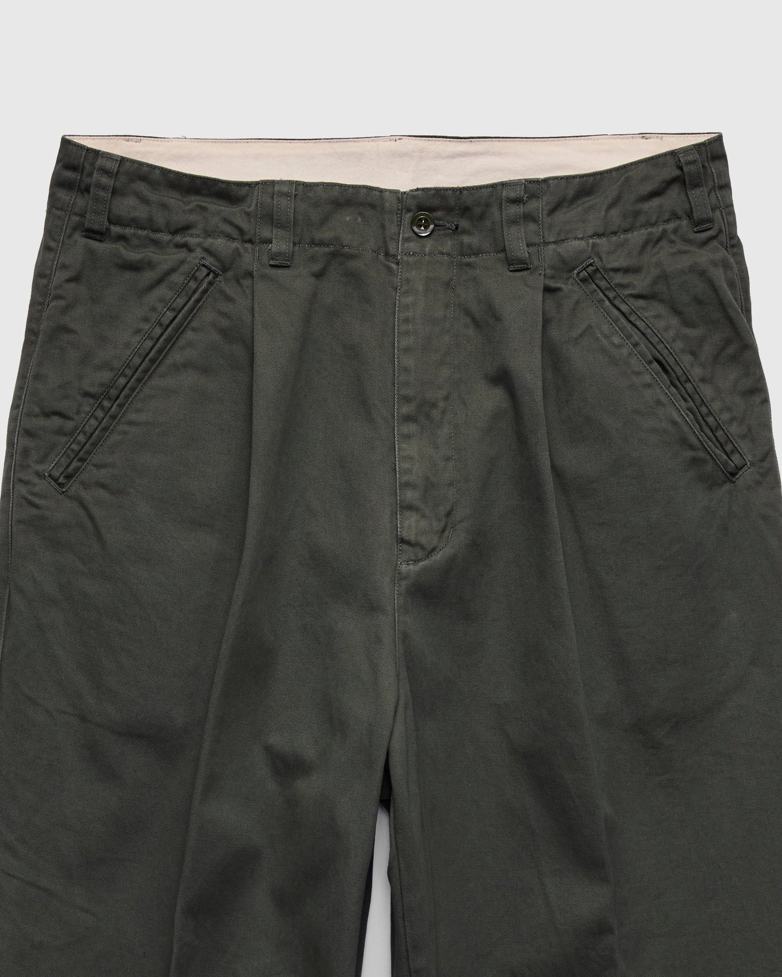 Pigment Dyed Wide Slacks in Green - Image 4