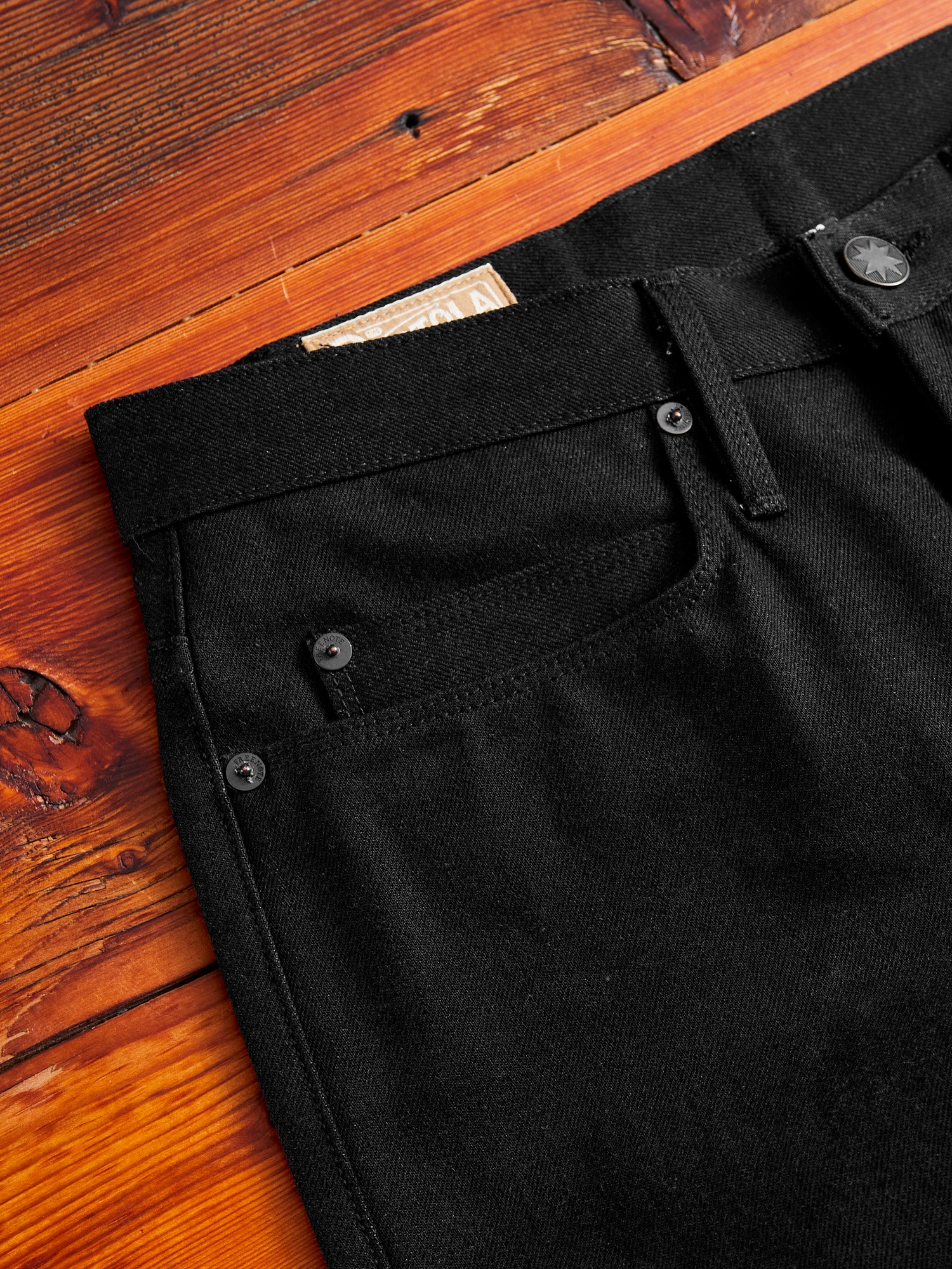 "Portola" 14.25oz Black Selvedge Denim - Tapered Fit - Image 6
