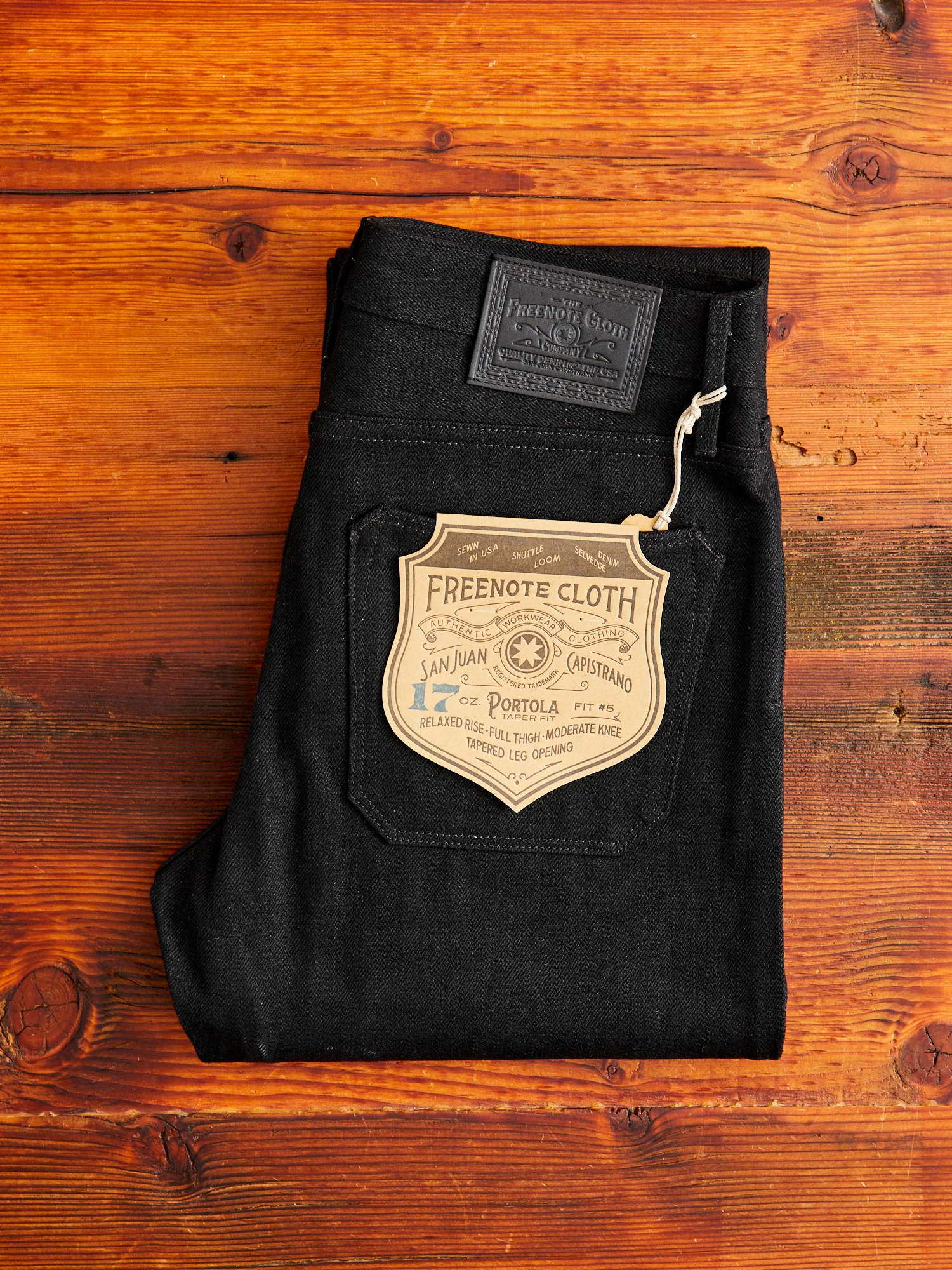 "Portola" 17oz Black Slub Selvedge Denim - Tapered Fit - Image 2