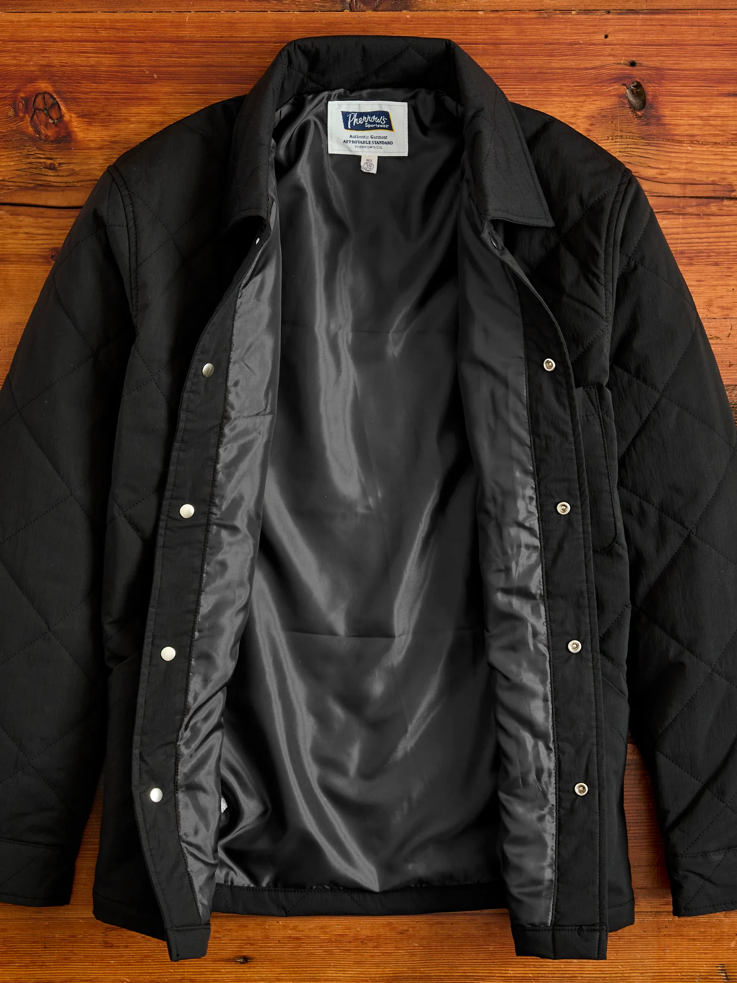 Quilted Overshirt Jacket in Black - Image 4