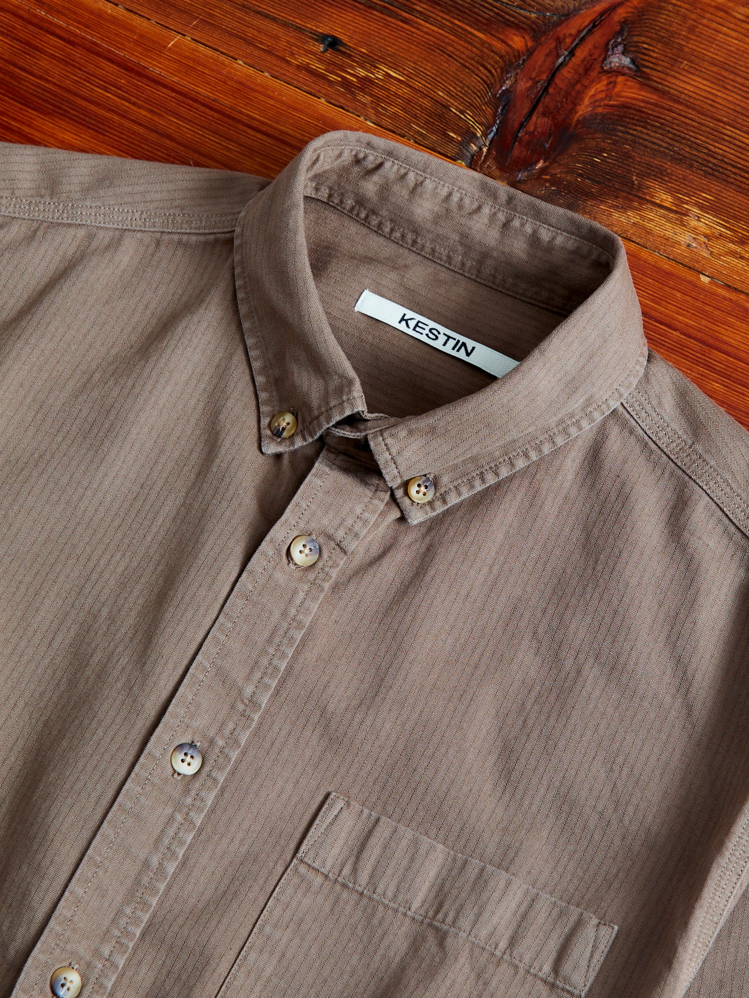 Raeburn Button Down Shirt in Putty - Image 3