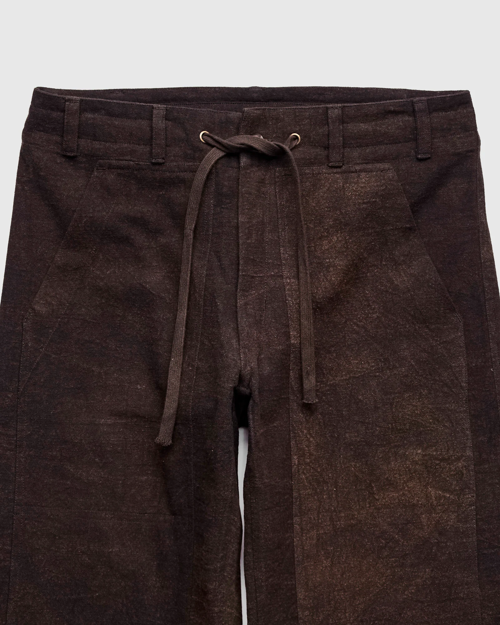Raka Pants in Iron Brown Crackle Canvas - Image 4