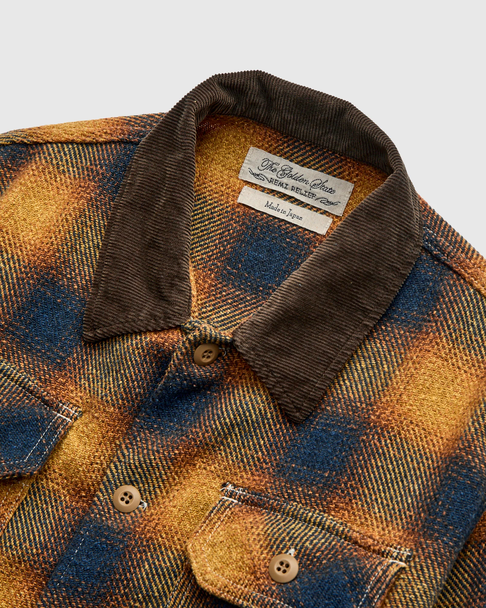 Recycled Cotton Jazz Nep Check Shirt in Yellow - Image 3