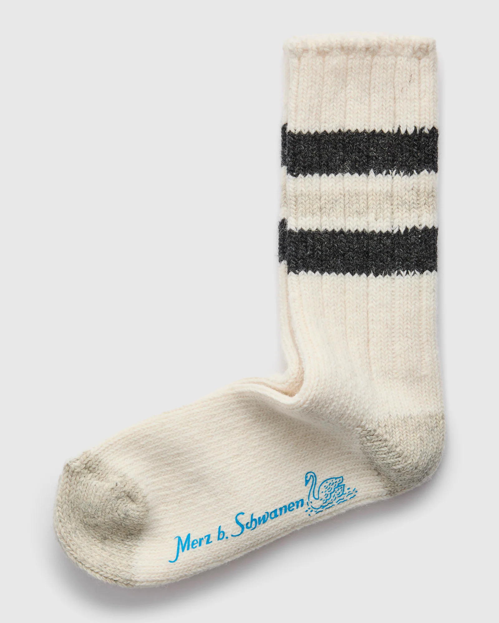 Recycled Wool Socks in Natural/Charcoal - Image 2