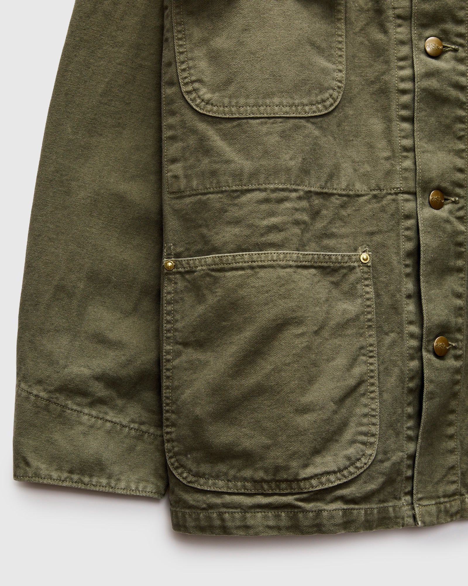 Relaxed Fit Canvas Coverall in Army Green - Image 6