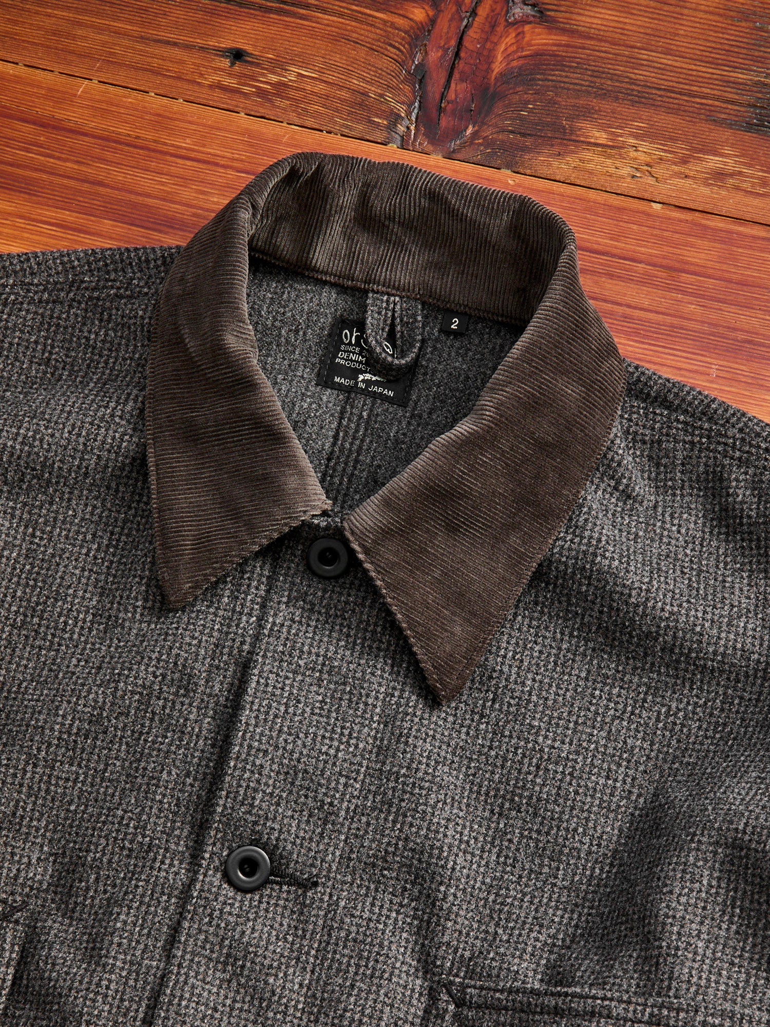 Relaxed Fit Oxford Coverall in Brown Herringbone - Image 3