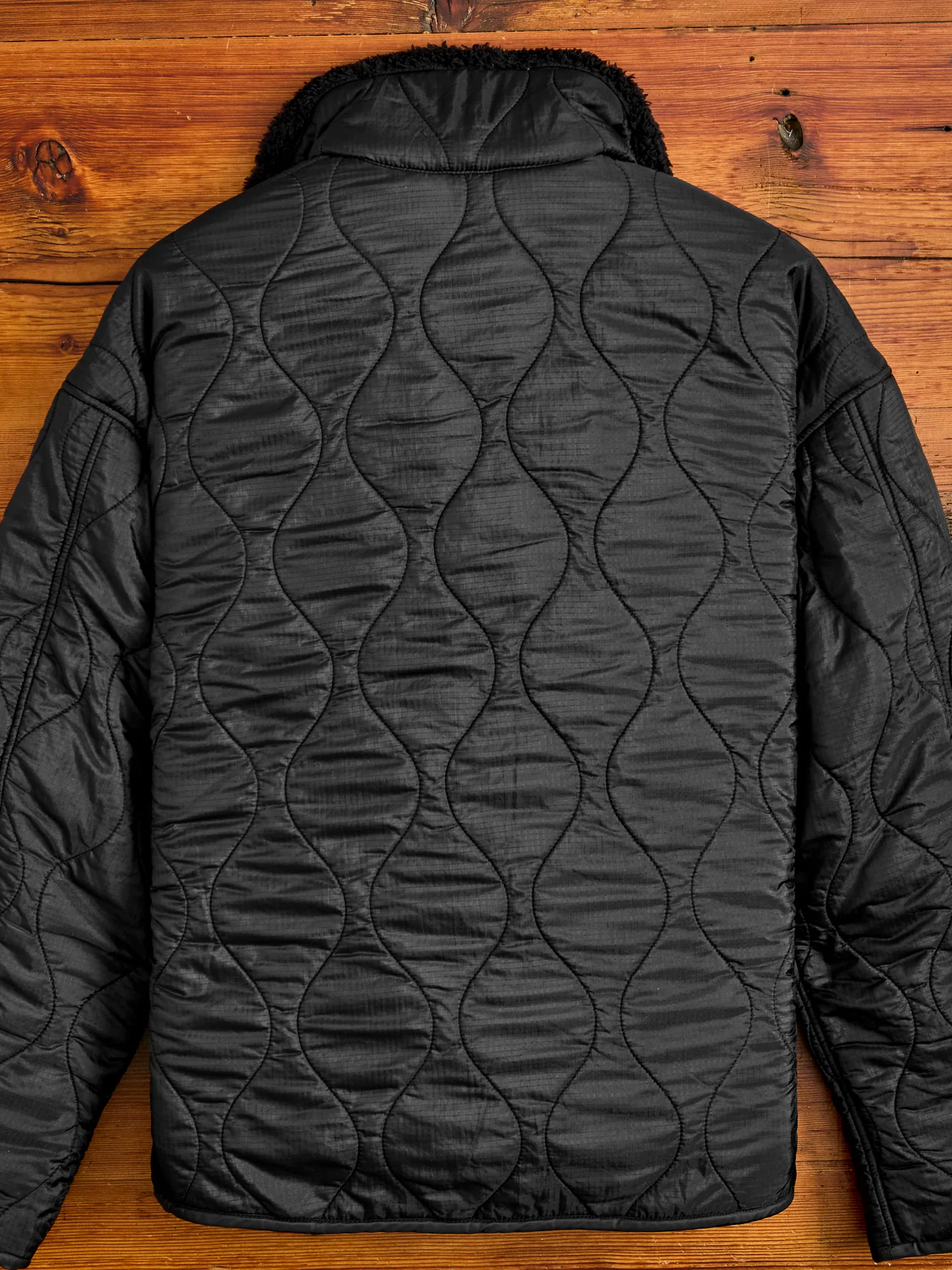 Reversible Nylon Ripstop Boa Liner Jacket in Black - Image 6