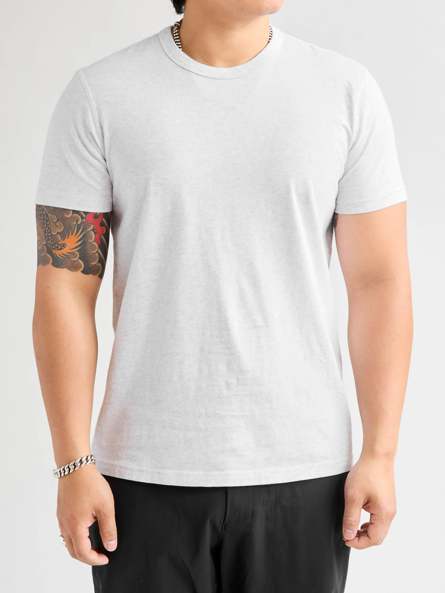 Ringspun Jersey T-Shirt in Heather Ash - Image 2
