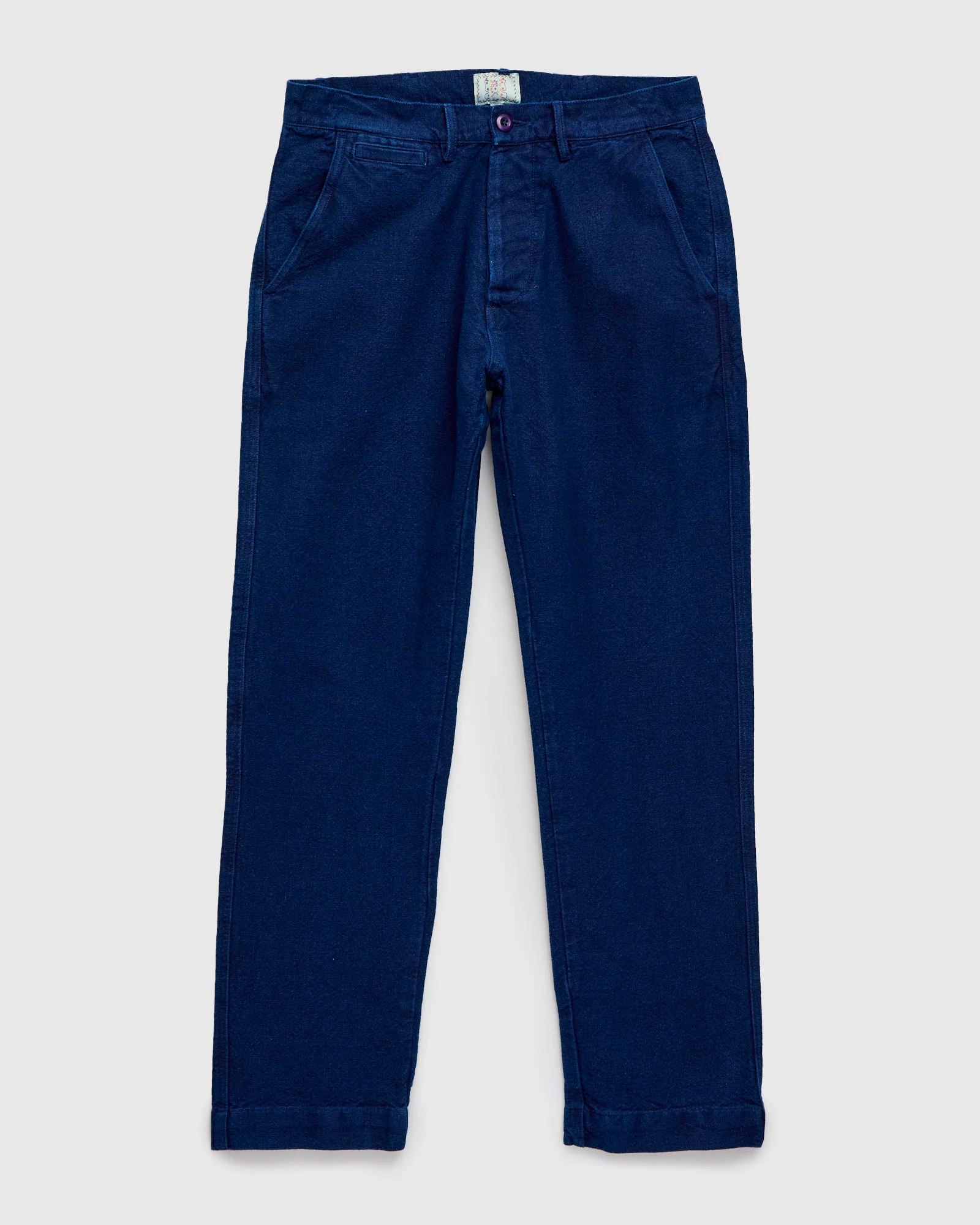 Rustic Plainweave Flat Front Chino in Indigo