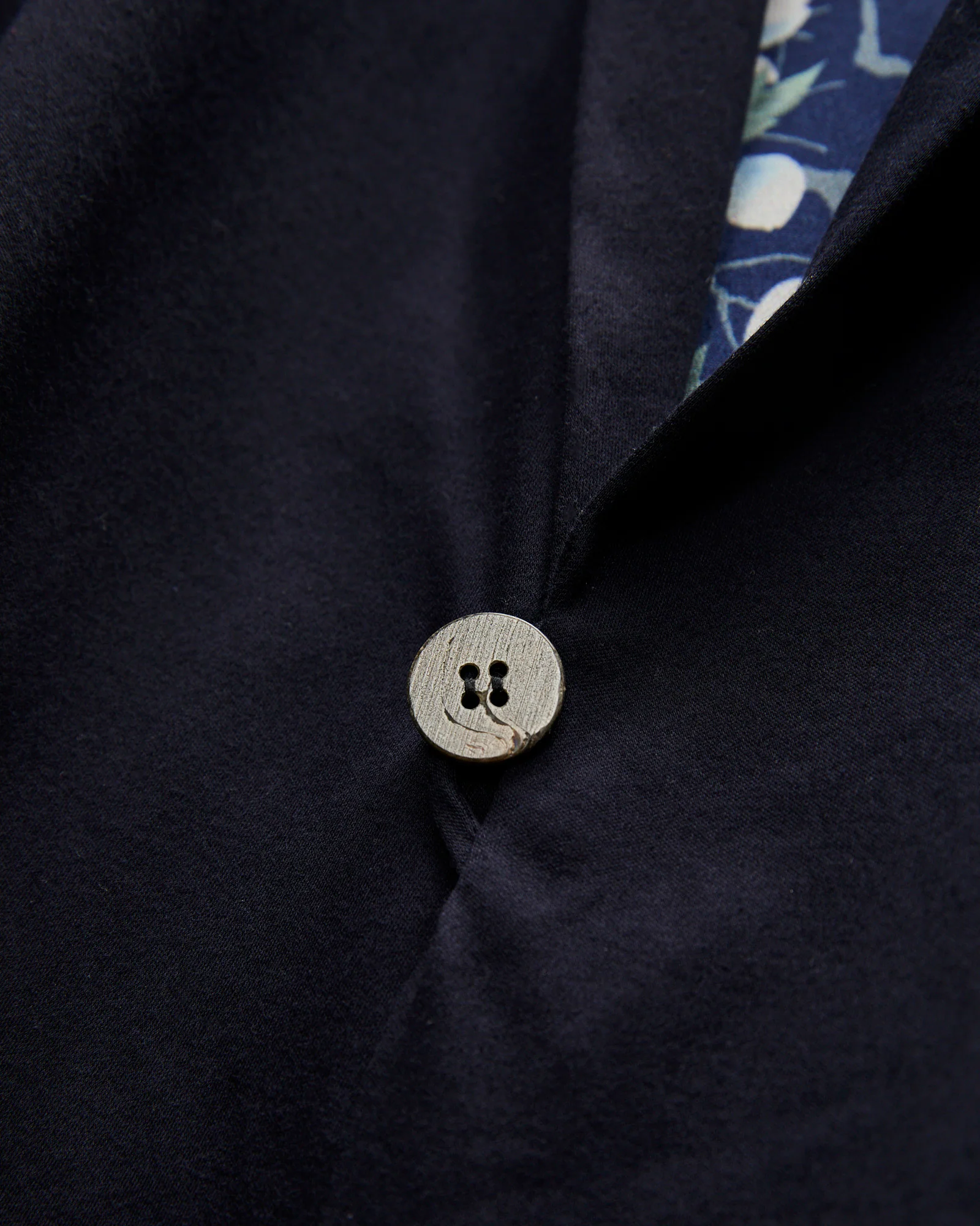"Sakura Kaza" Reversible Knit Haori in Dark Navy - Image 6