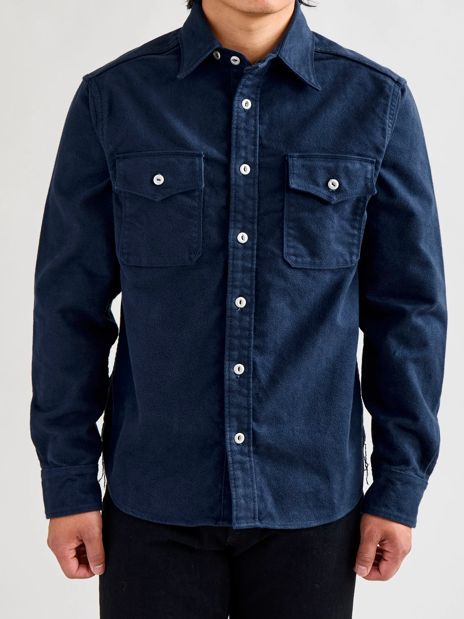Scout Shirt in Navy Moleskin - Image 2