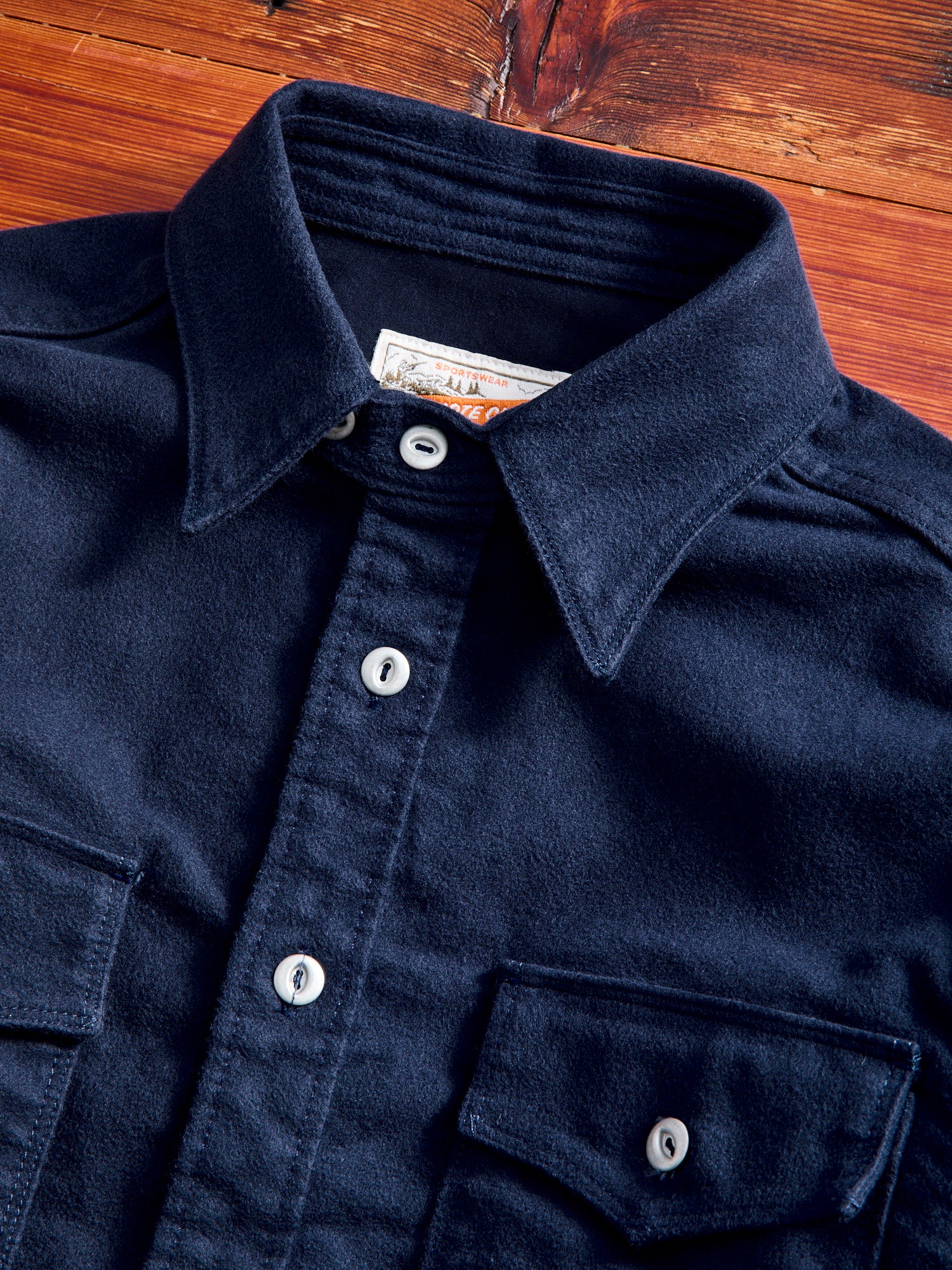 Scout Shirt in Navy Moleskin - Image 3