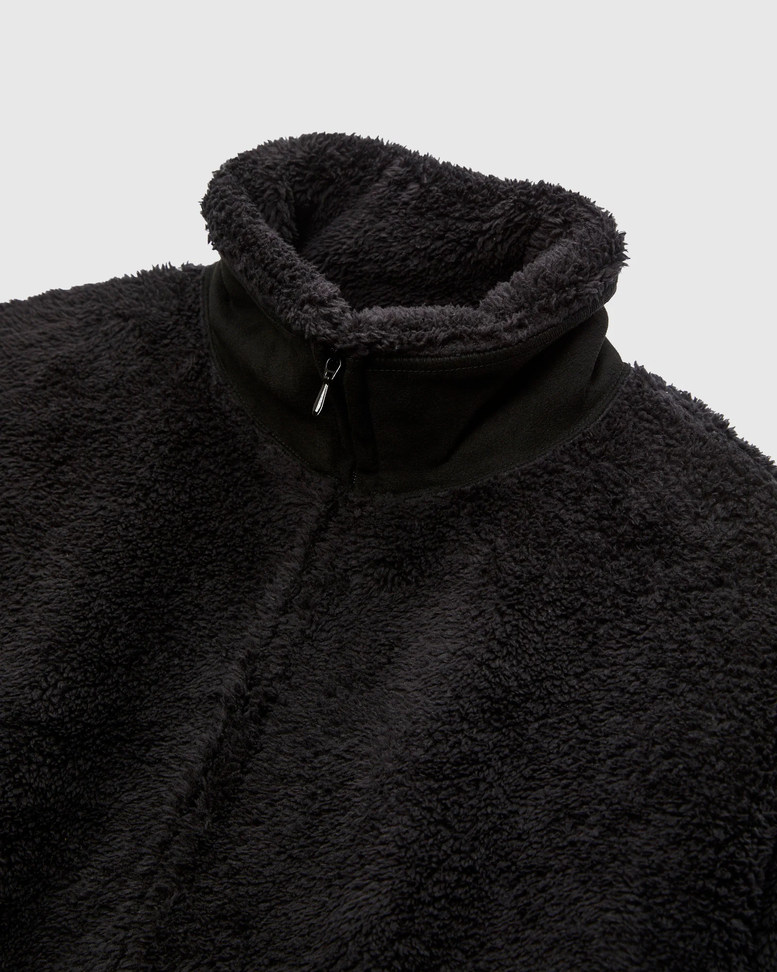 Shaggy Fleece Zip Jacket in Black - Image 3